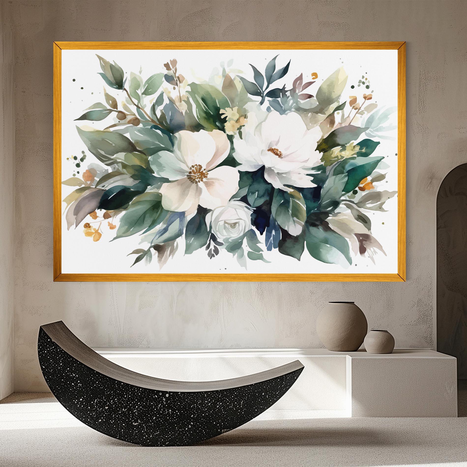 Leinwandbild White Rose Paint mockup 8