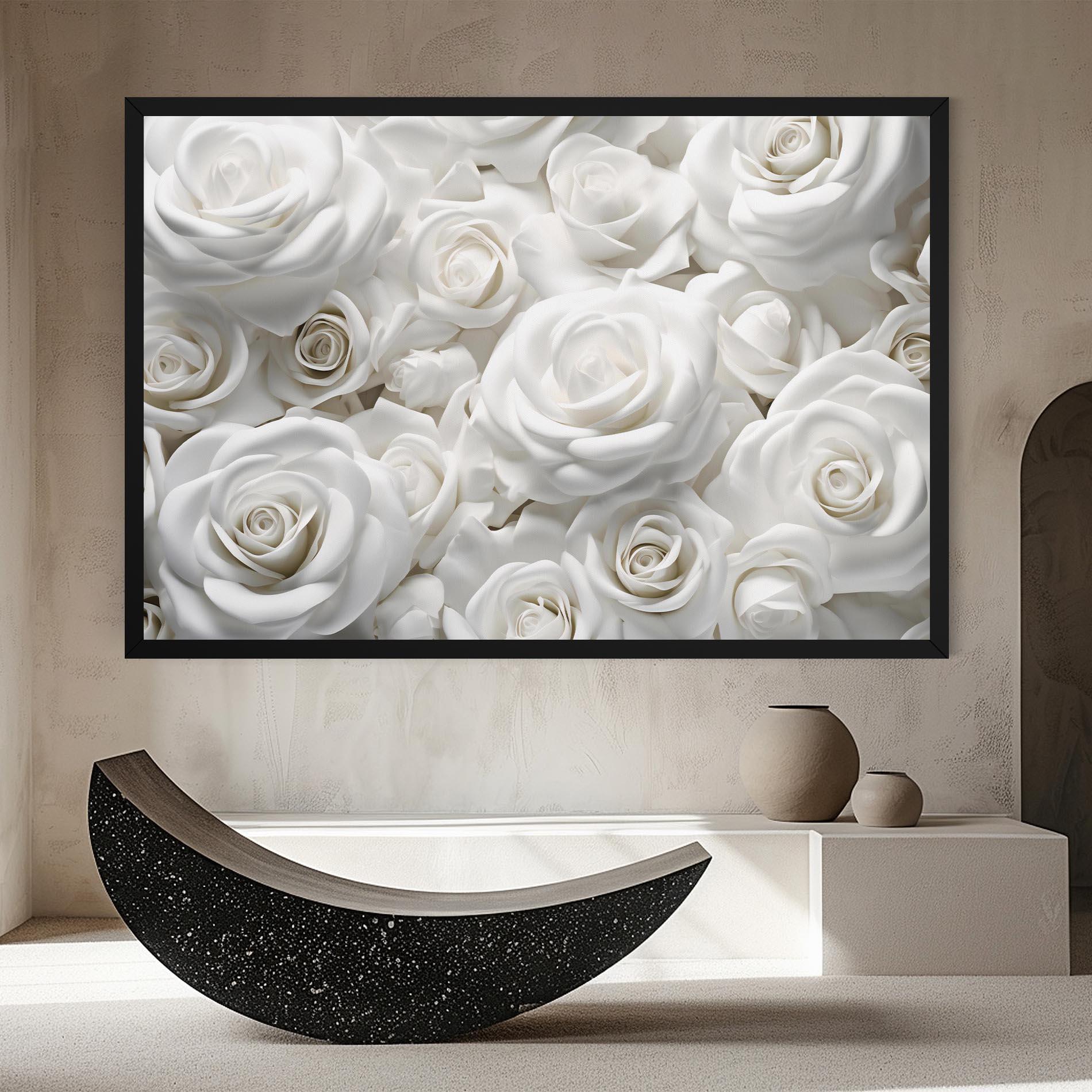 Leinwandbild 3d White Roses mockup 8