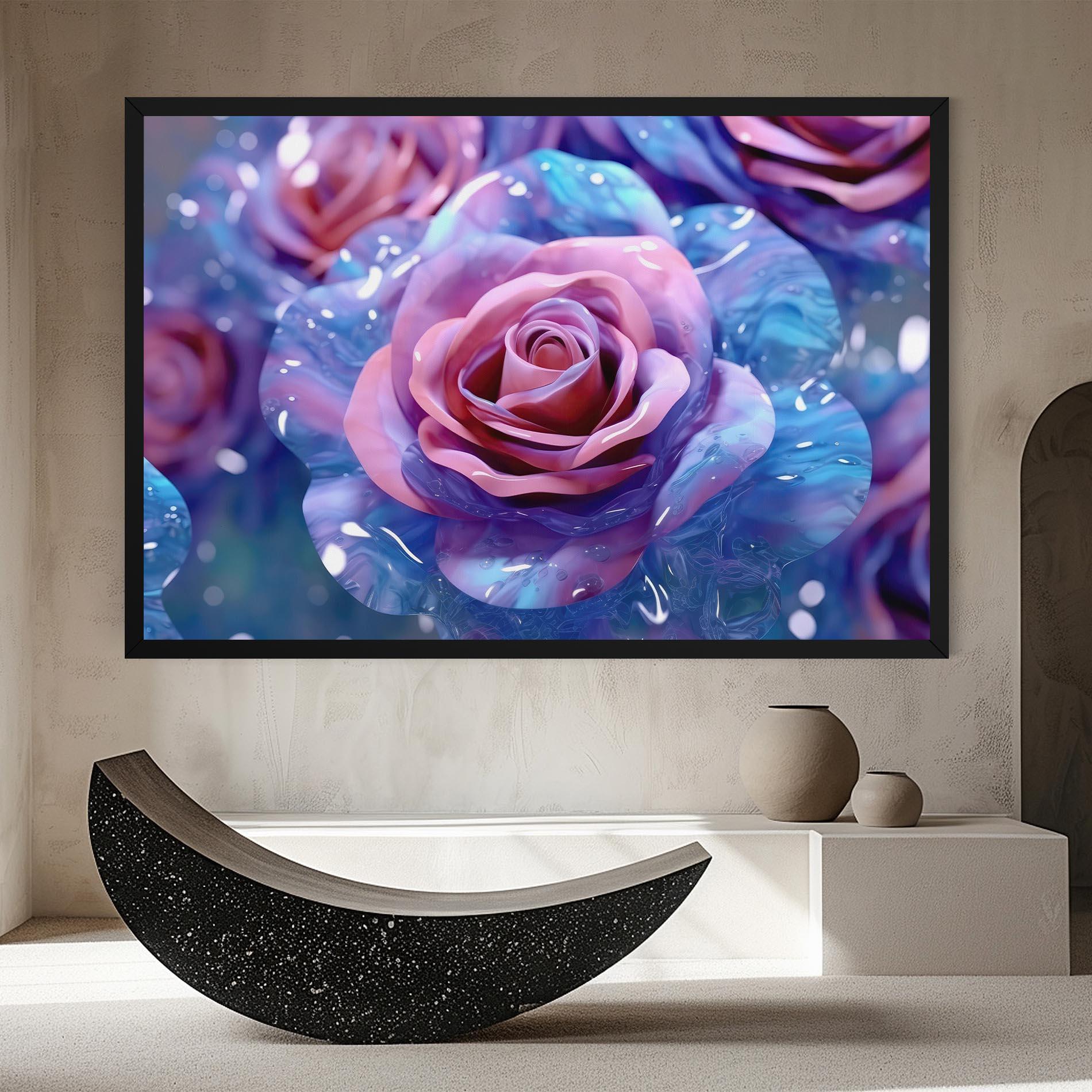 Leinwandbild Beautiful Blue Pink Rose mockup 8