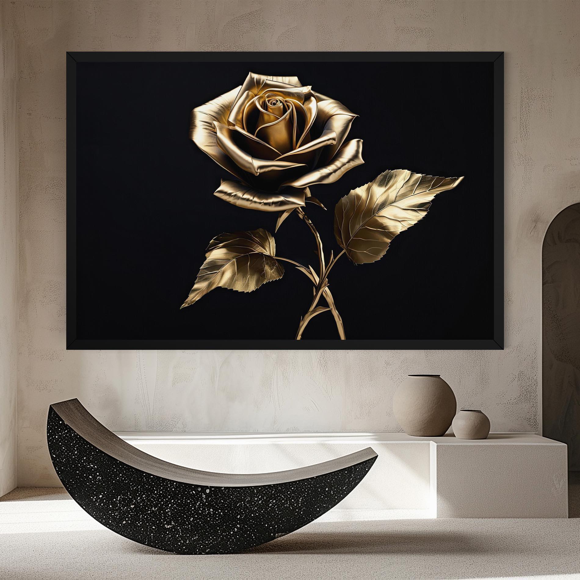Leinwandbild Beautiful Golden Rose mockup 8