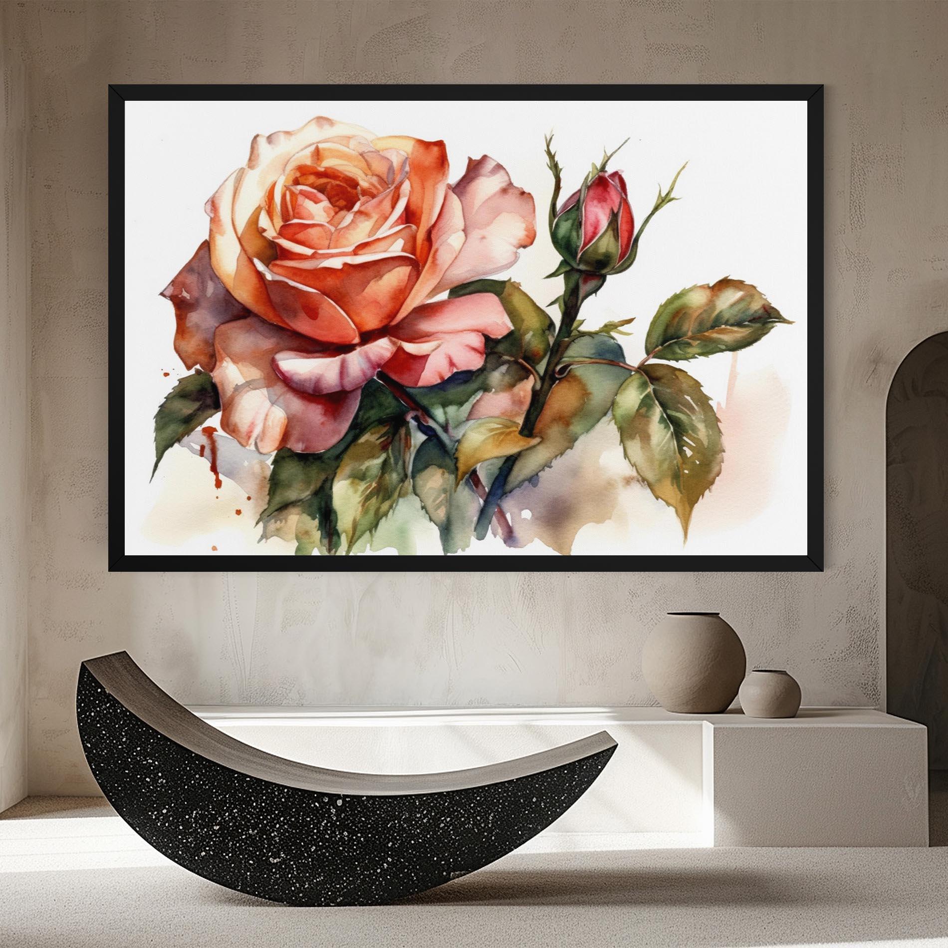 Leinwandbild Big Rose Painted mockup 8