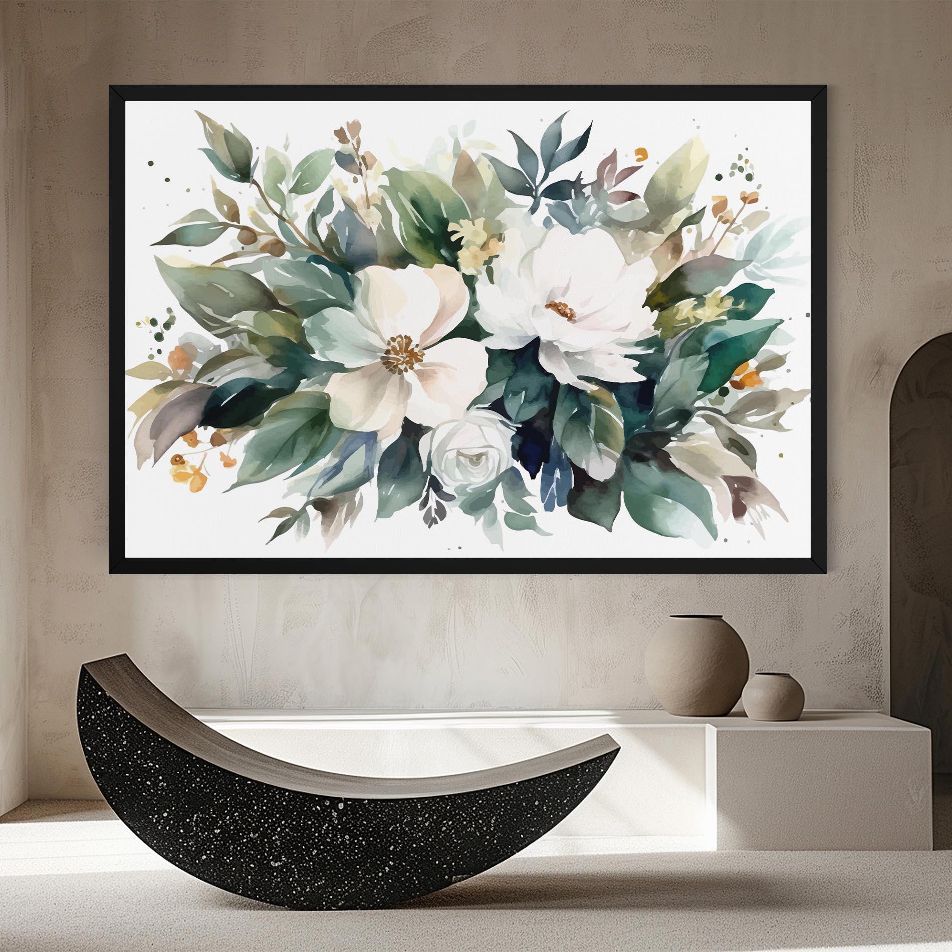 Leinwandbild White Rose Paint mockup 8