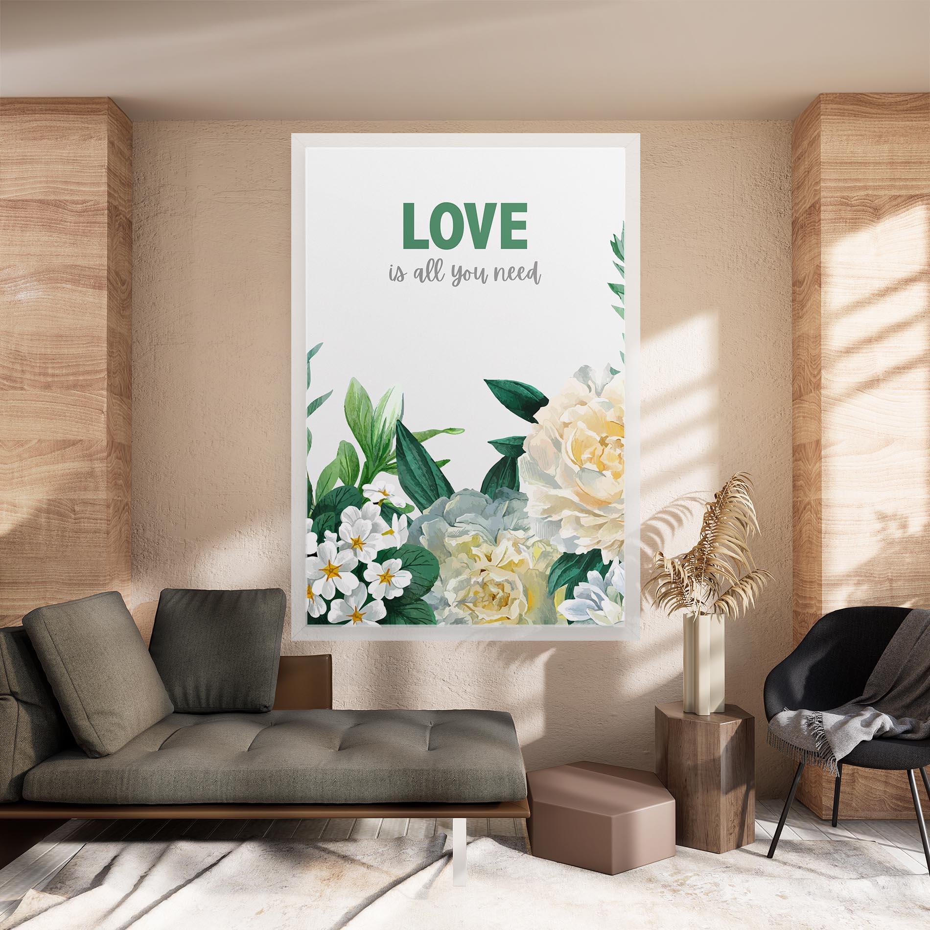 Leinwandbild Green Rose Love mockup 8
