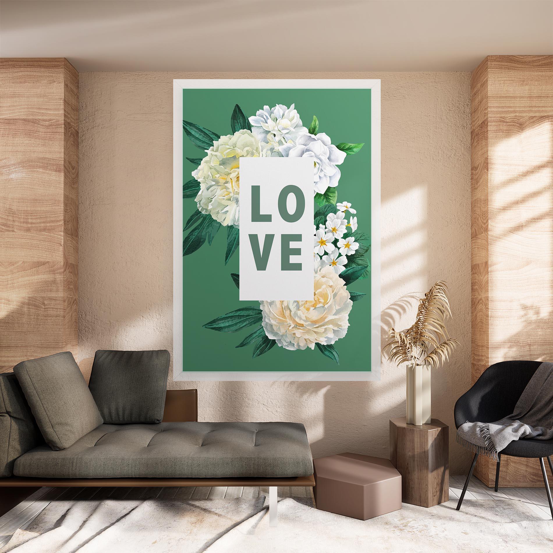 Leinwandbild Love Green Rose mockup 8