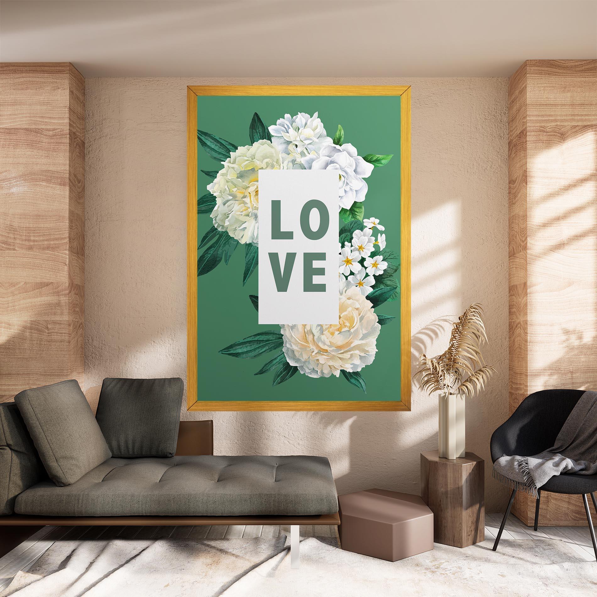Leinwandbild Love Green Rose mockup 8