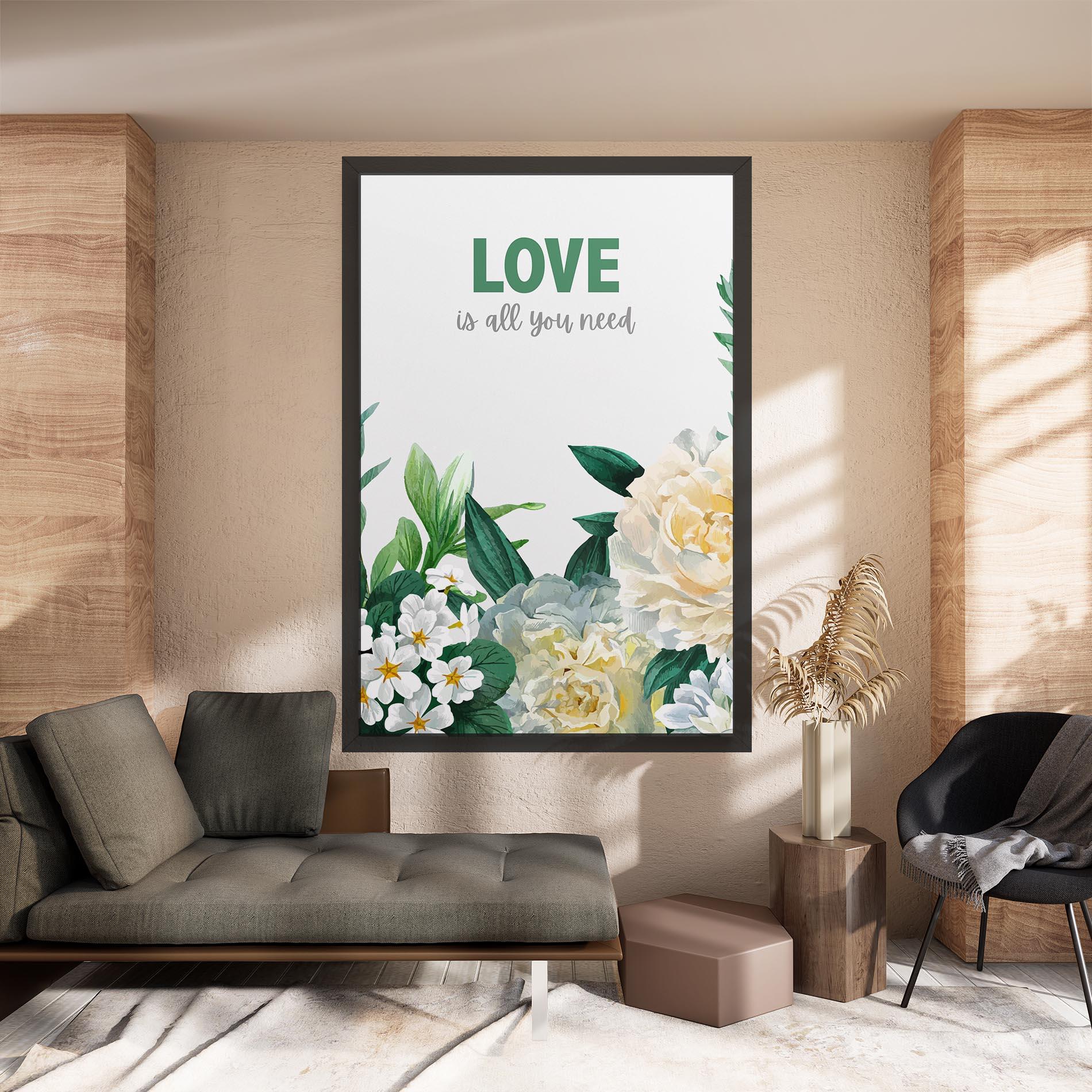 Leinwandbild Green Rose Love mockup 8