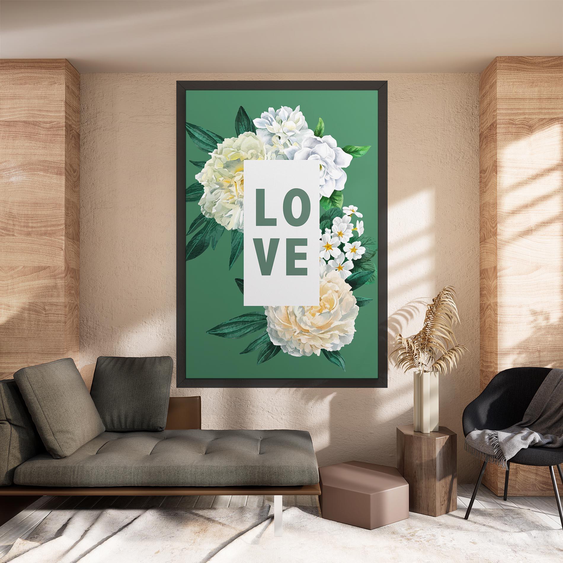 Leinwandbild Love Green Rose mockup 8