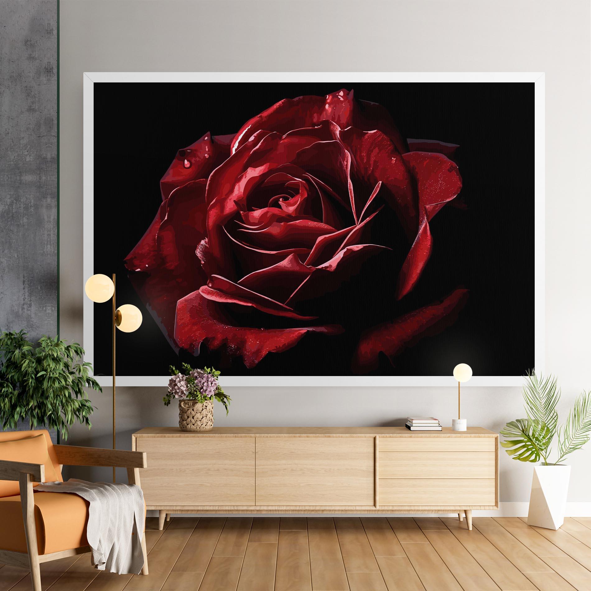 Leinwandbild Big Red Rose mockup 9