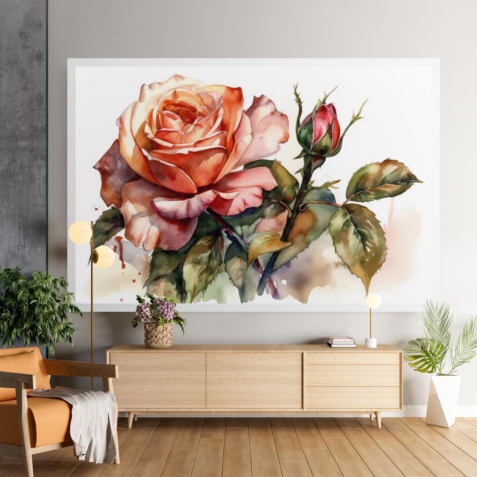 Leinwandbild Big Rose Painted mockup 9