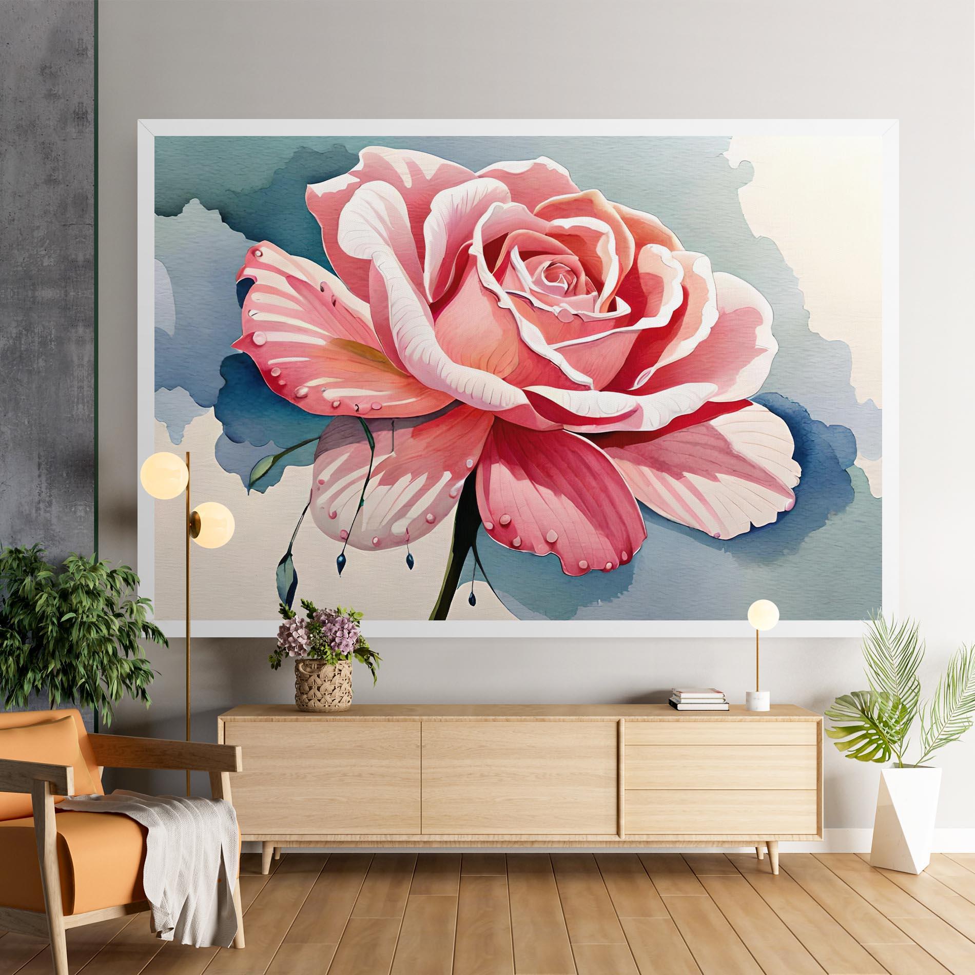 Leinwandbild Bih Pink Rose mockup 9