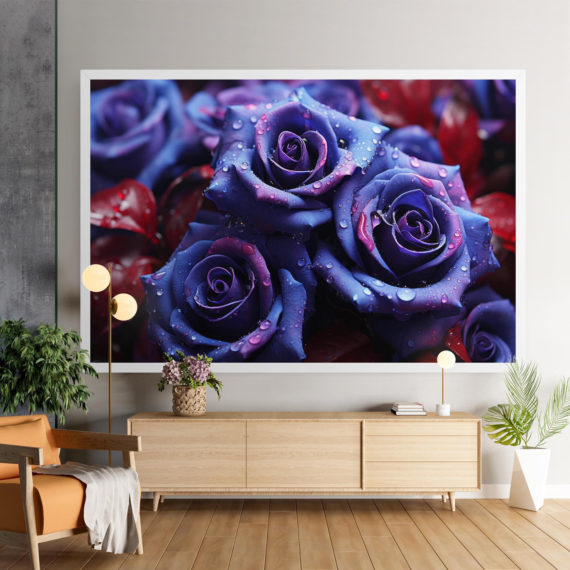 Leinwandbild Blue Purple Rose mockup 9