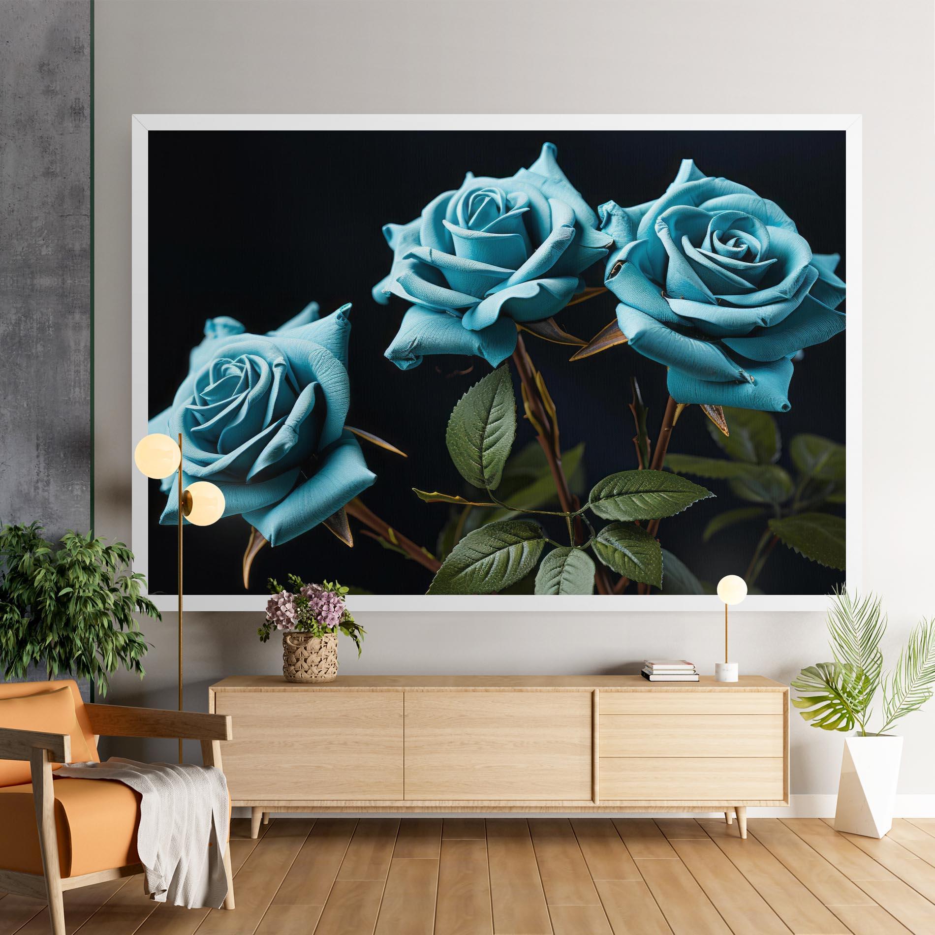 Leinwandbild Blue Roses mockup 9