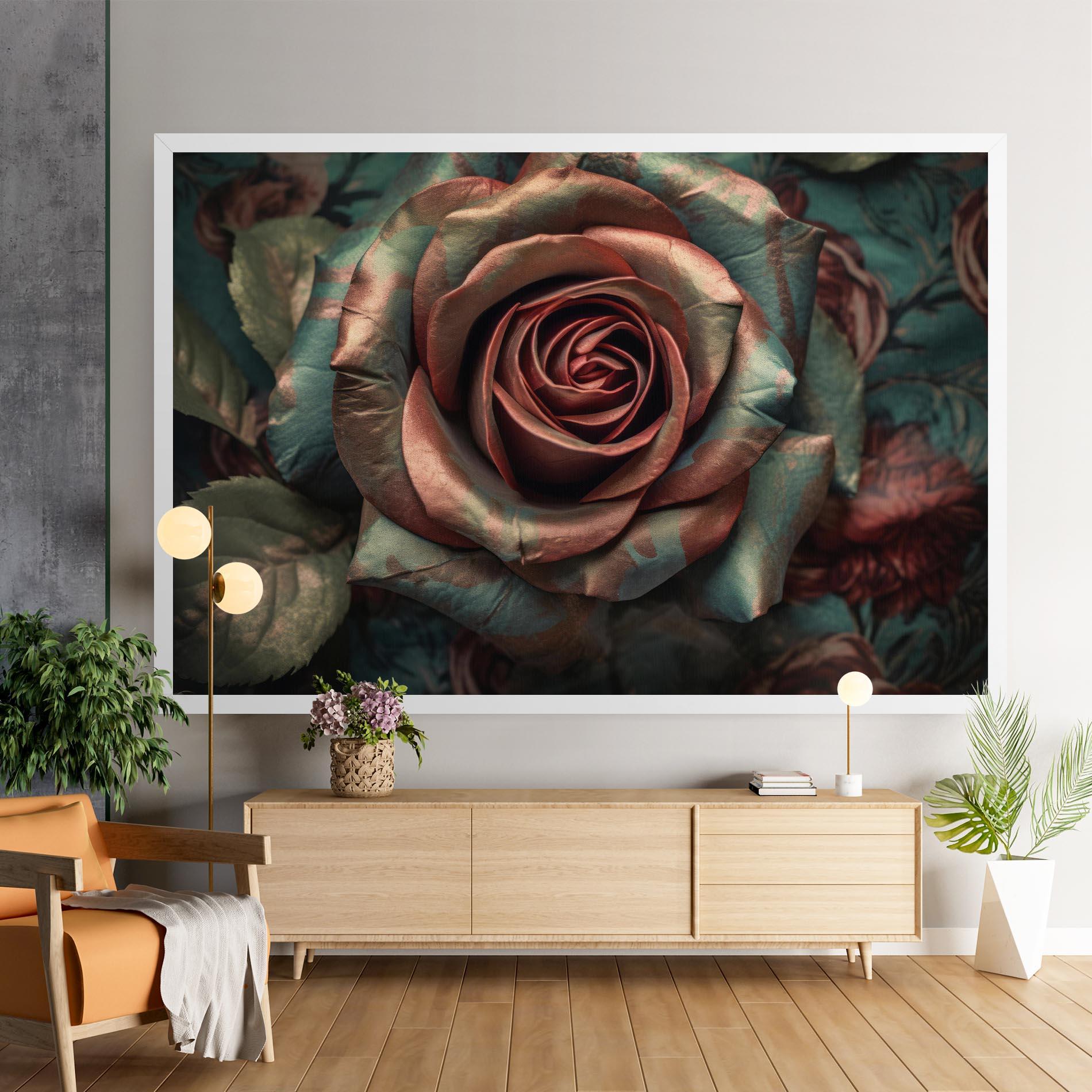 Leinwandbild Exotic Blue Rose mockup 9
