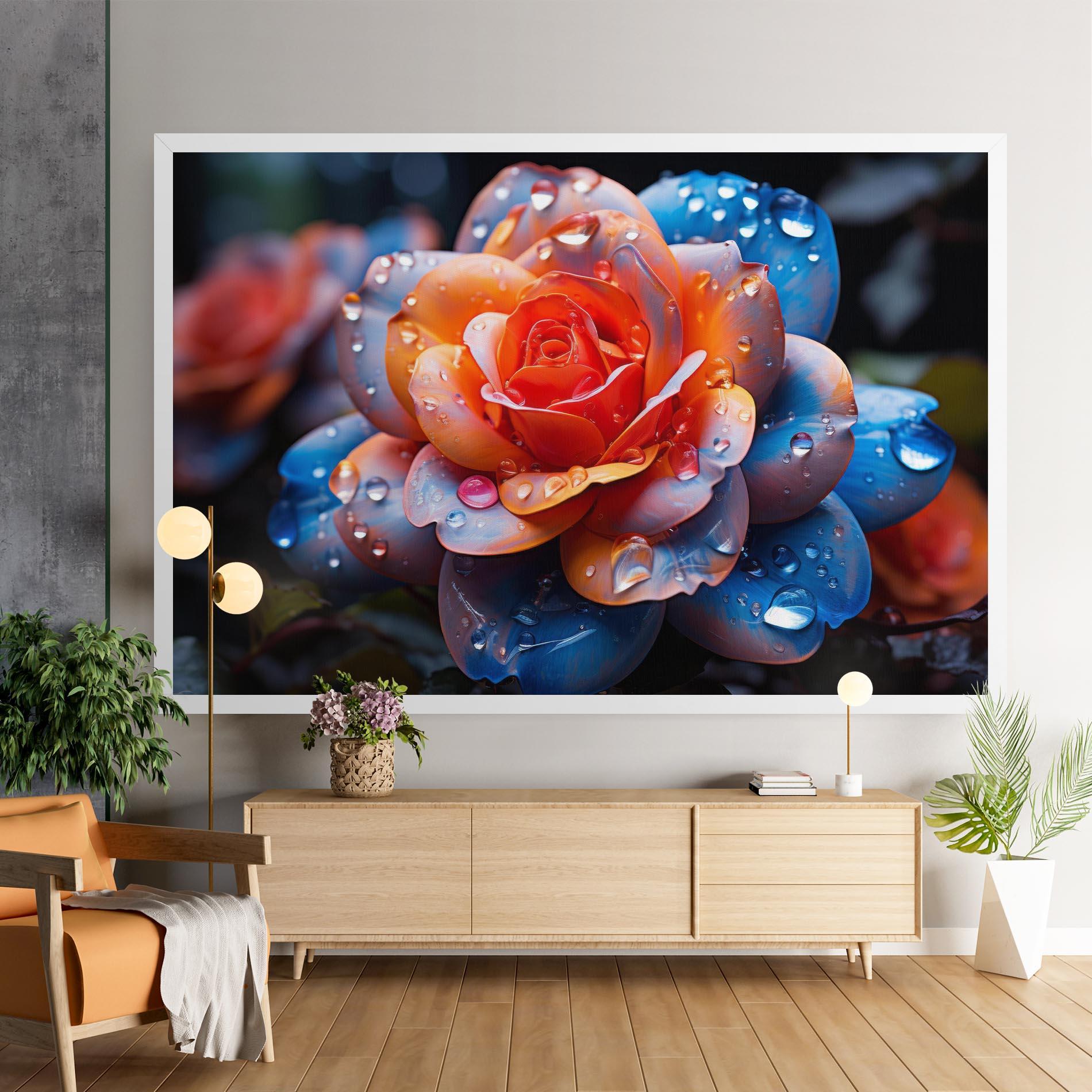 Leinwandbild Orange Blue Rose mockup 9
