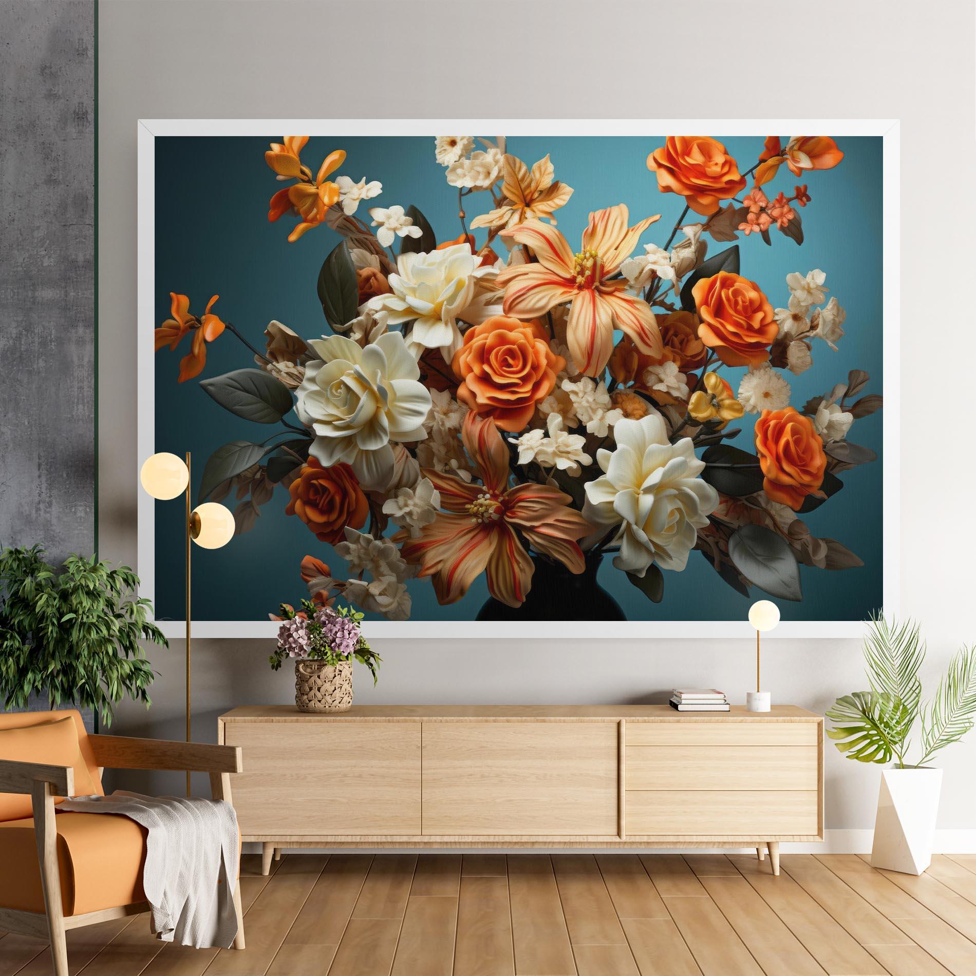 Leinwandbild Orange Cream Rose mockup 9