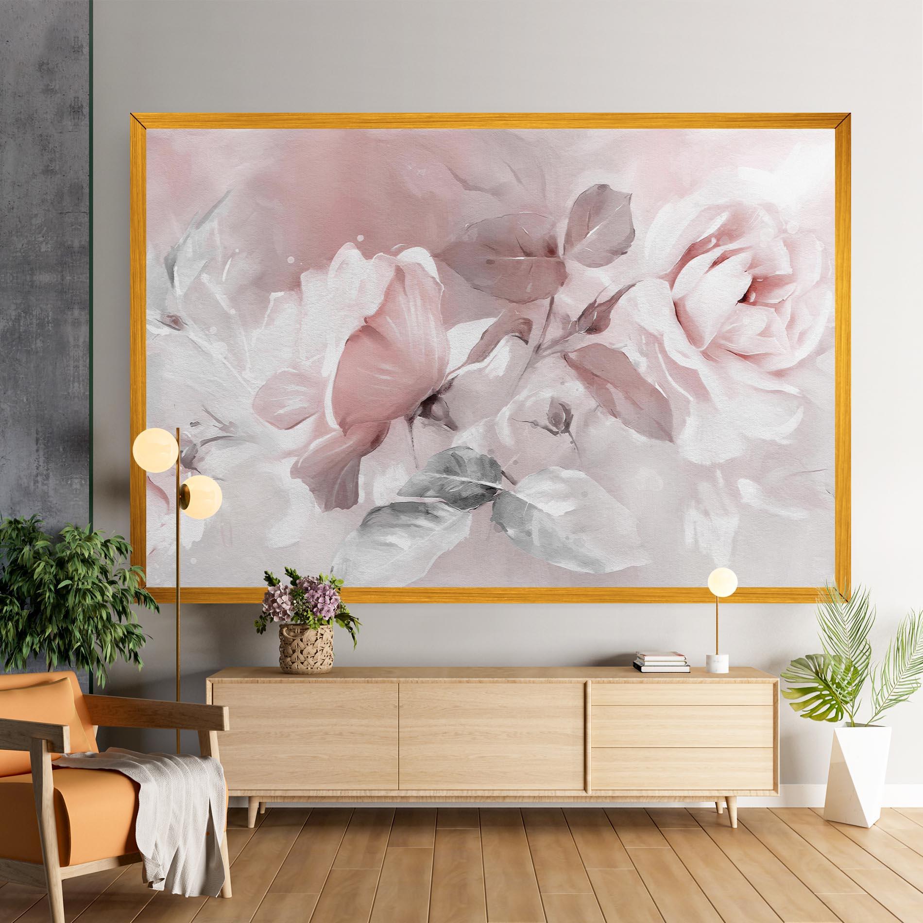 Leinwandbild Abstract Pink Flowers mockup 9