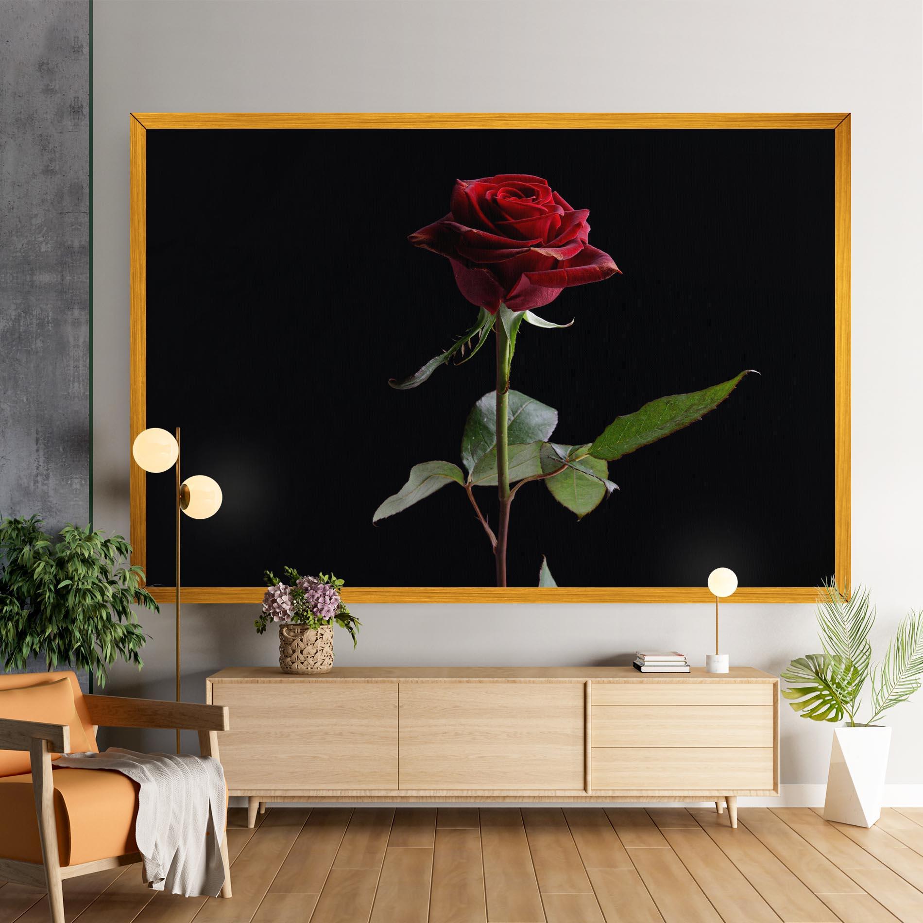 Leinwandbild Beautiful Red Rose mockup 9