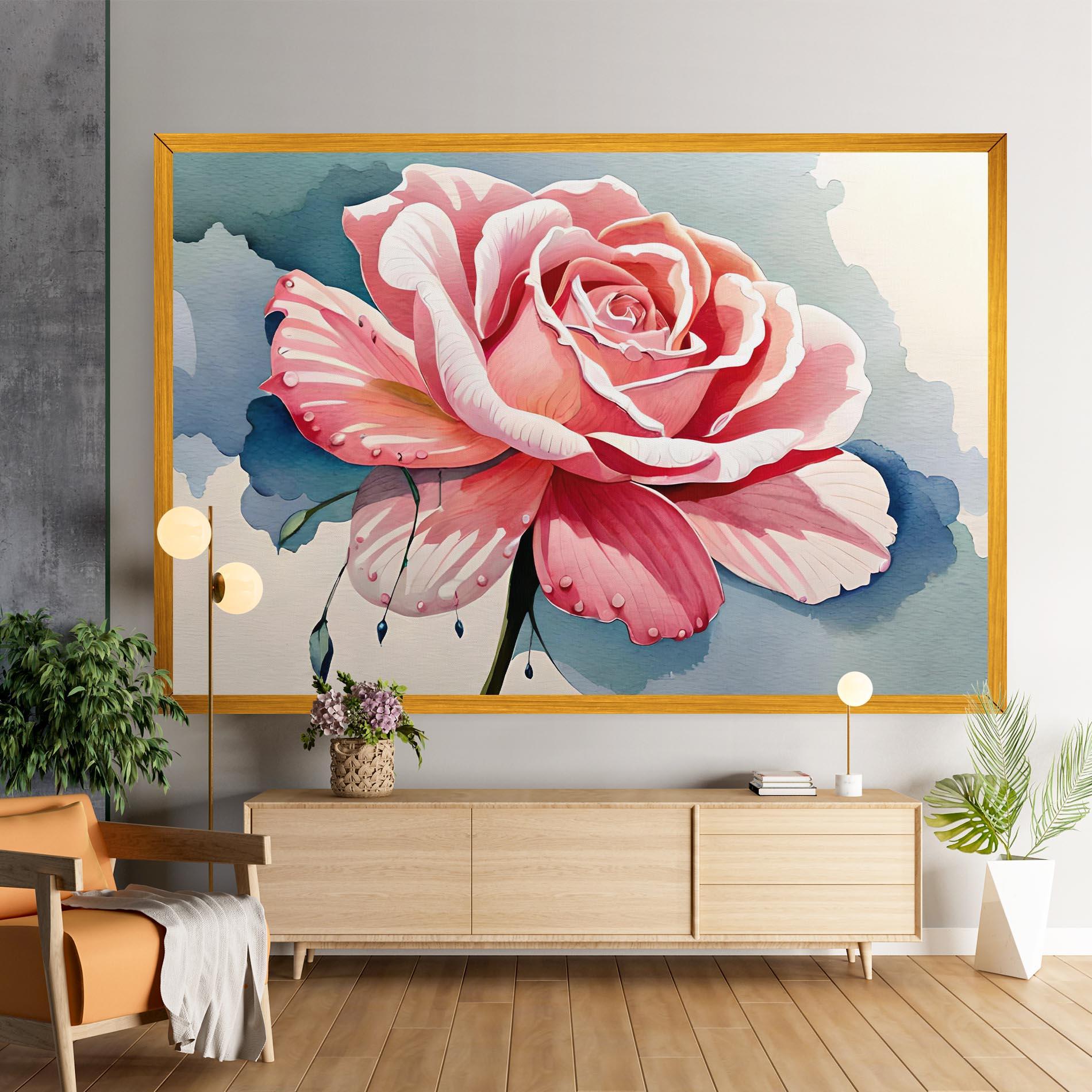 Leinwandbild Bih Pink Rose mockup 9