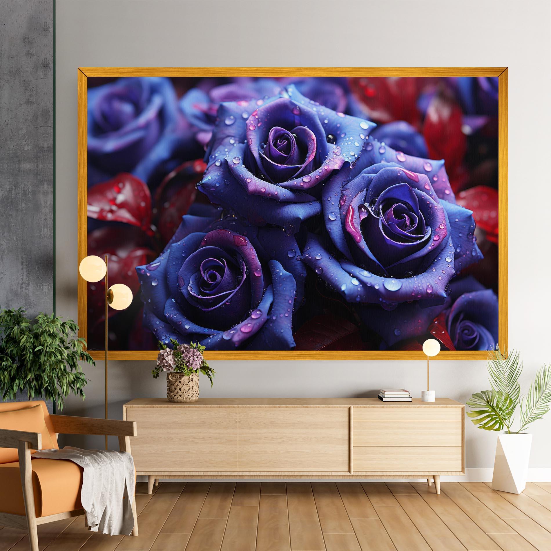 Leinwandbild Blue Purple Rose mockup 9