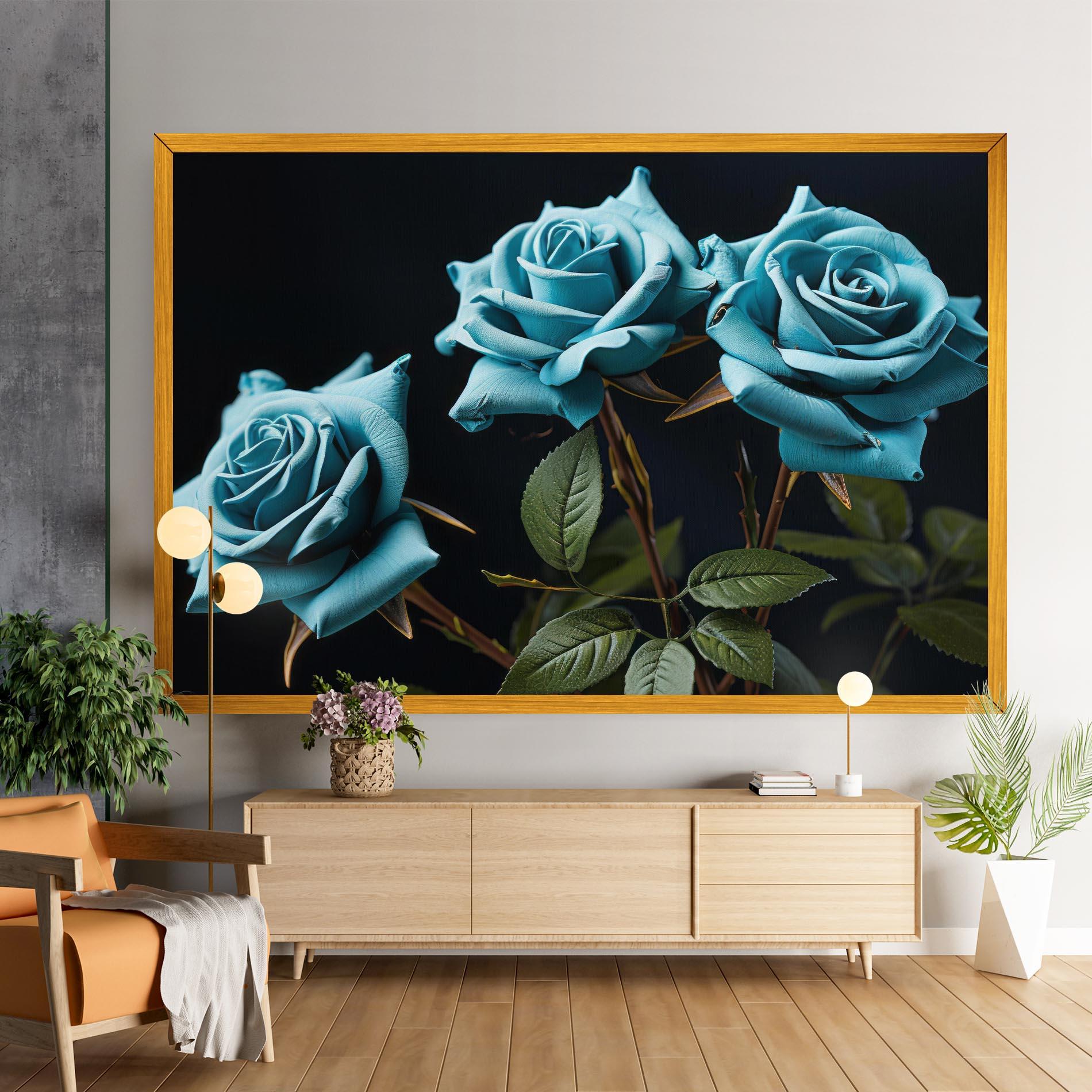 Leinwandbild Blue Roses mockup 9
