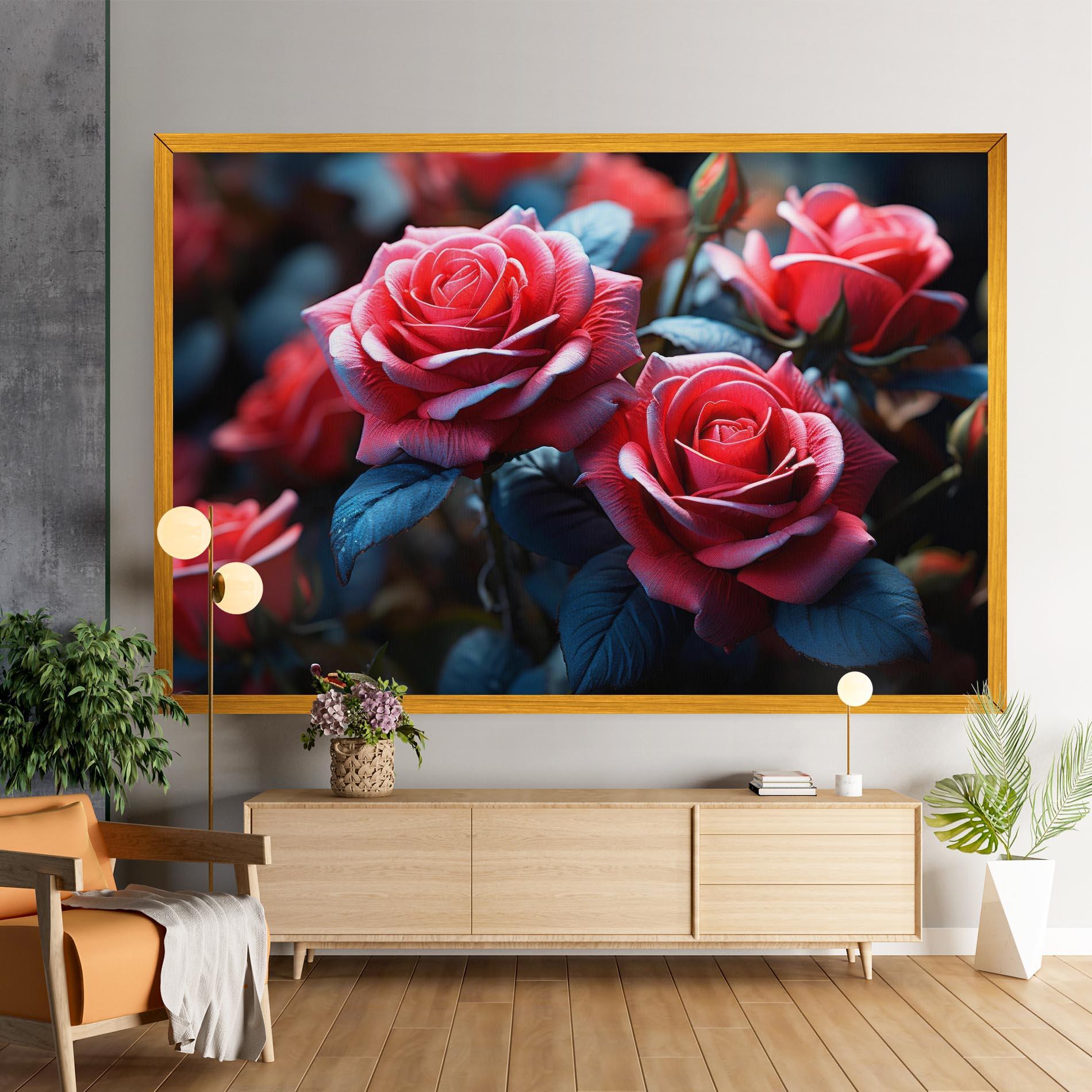 Leinwandbild Dark Pink Rose mockup 9