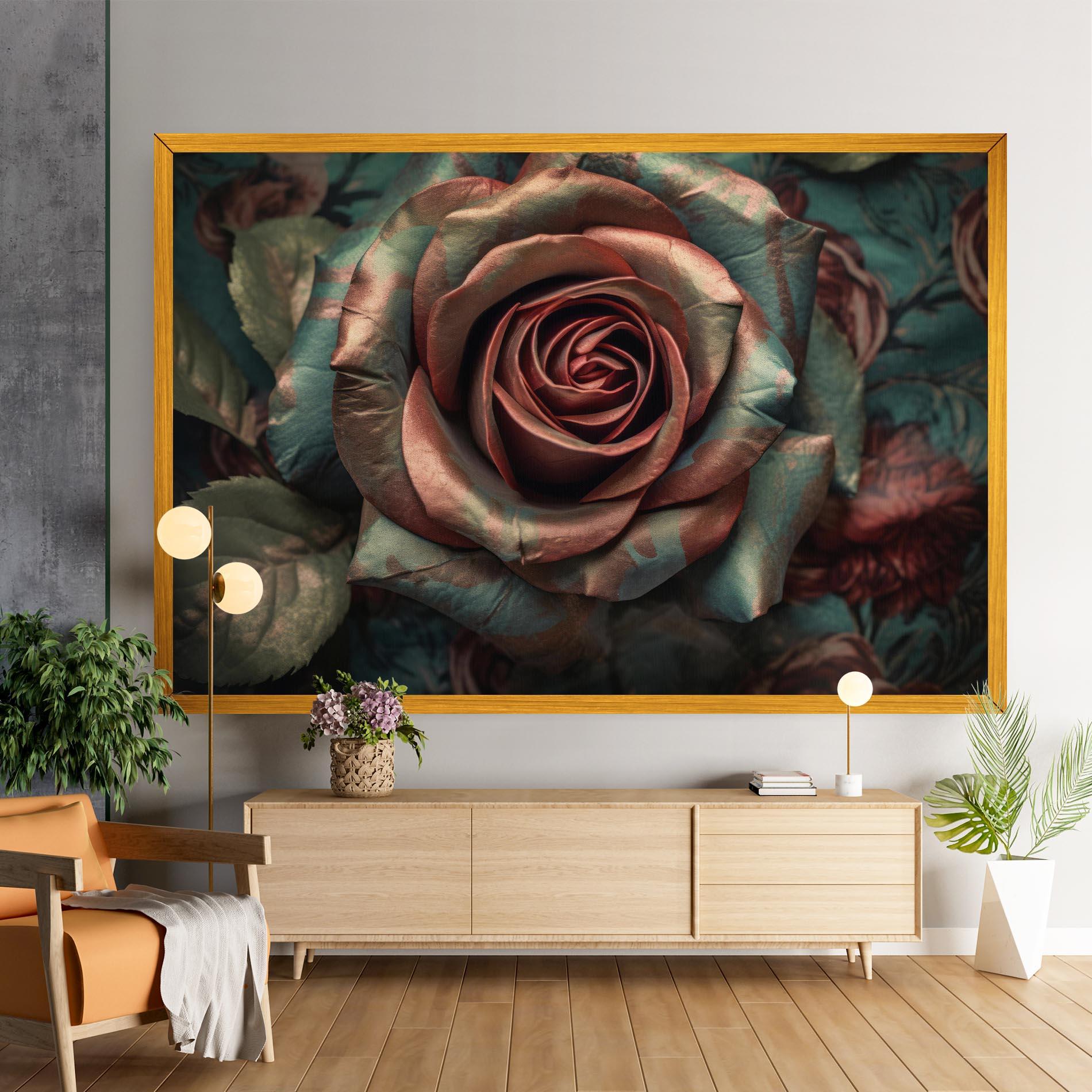 Leinwandbild Exotic Blue Rose mockup 9