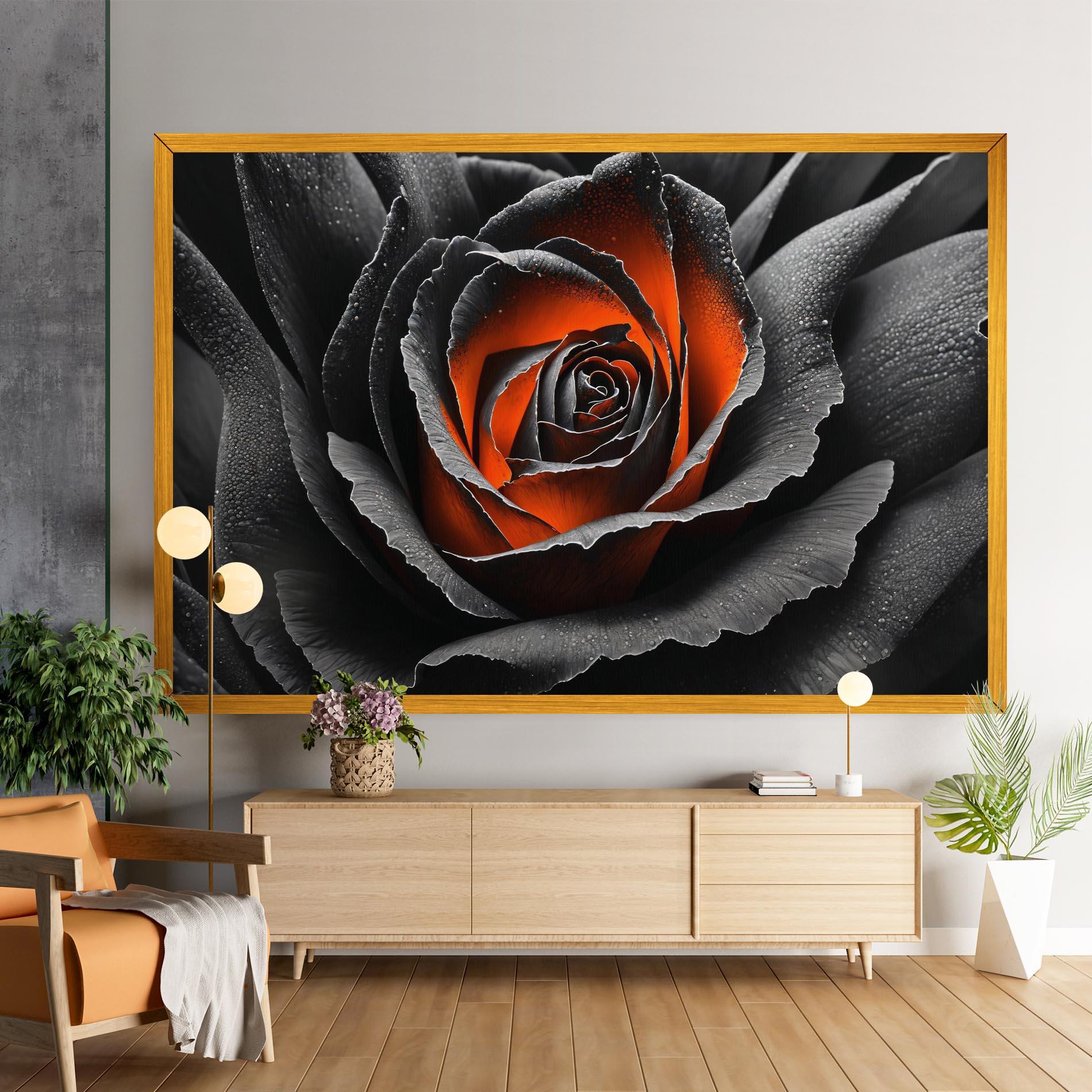 Leinwandbild Grey Orange Rose mockup 9