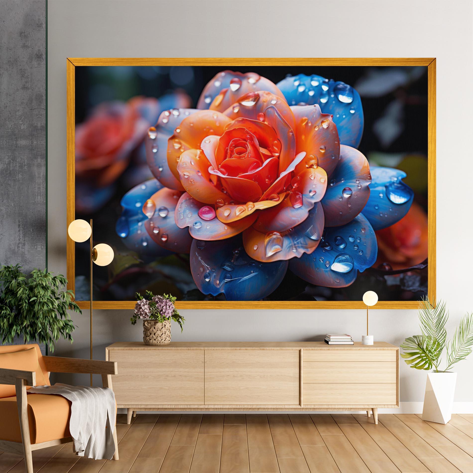Leinwandbild Orange Blue Rose mockup 9
