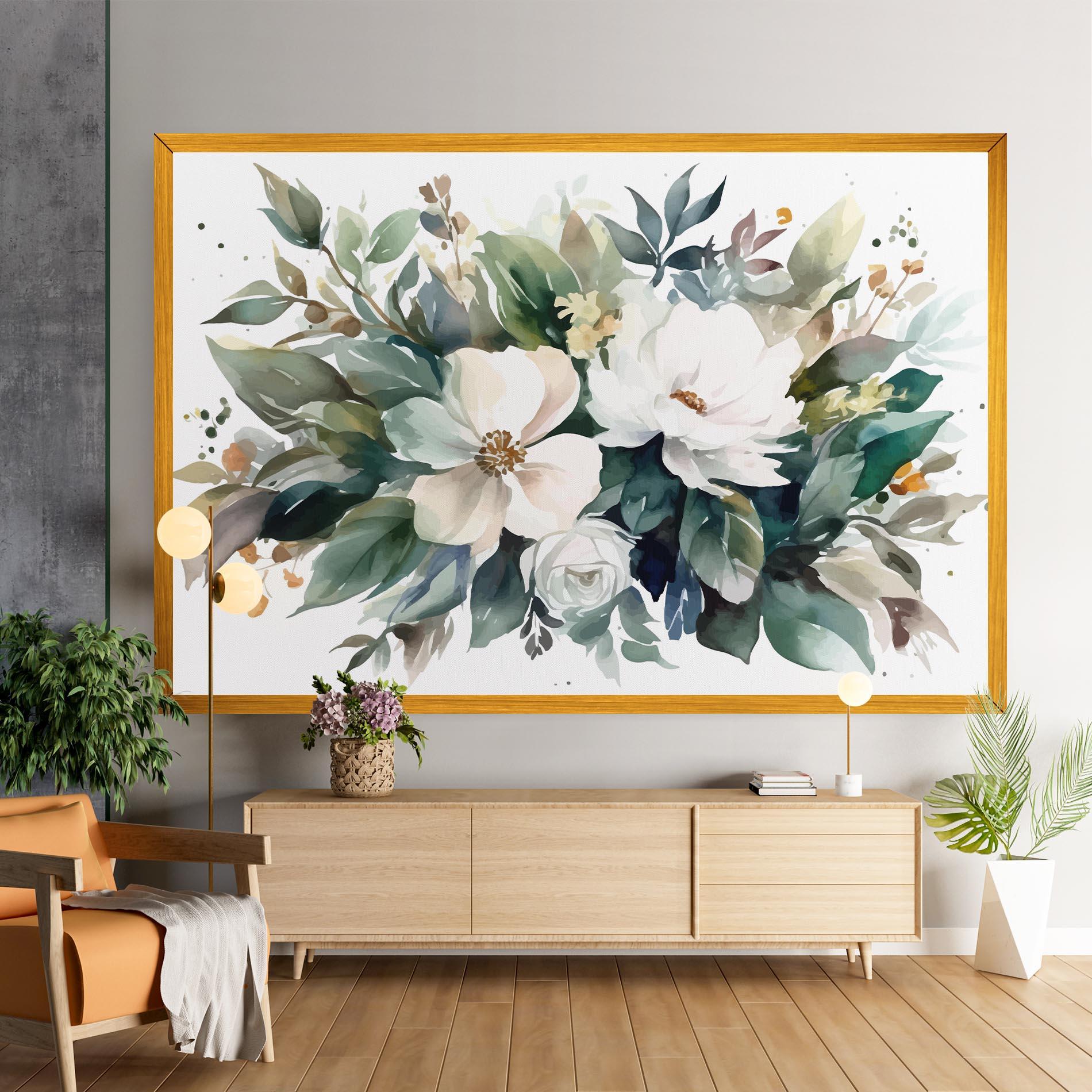 Leinwandbild White Rose Paint mockup 9