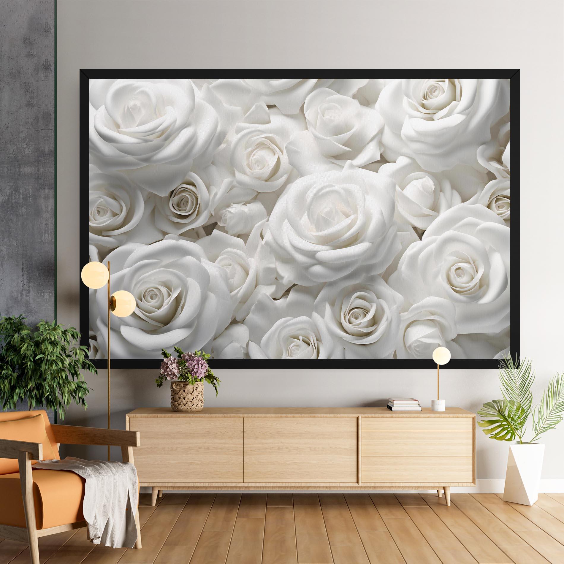 Leinwandbild 3d White Roses mockup 9