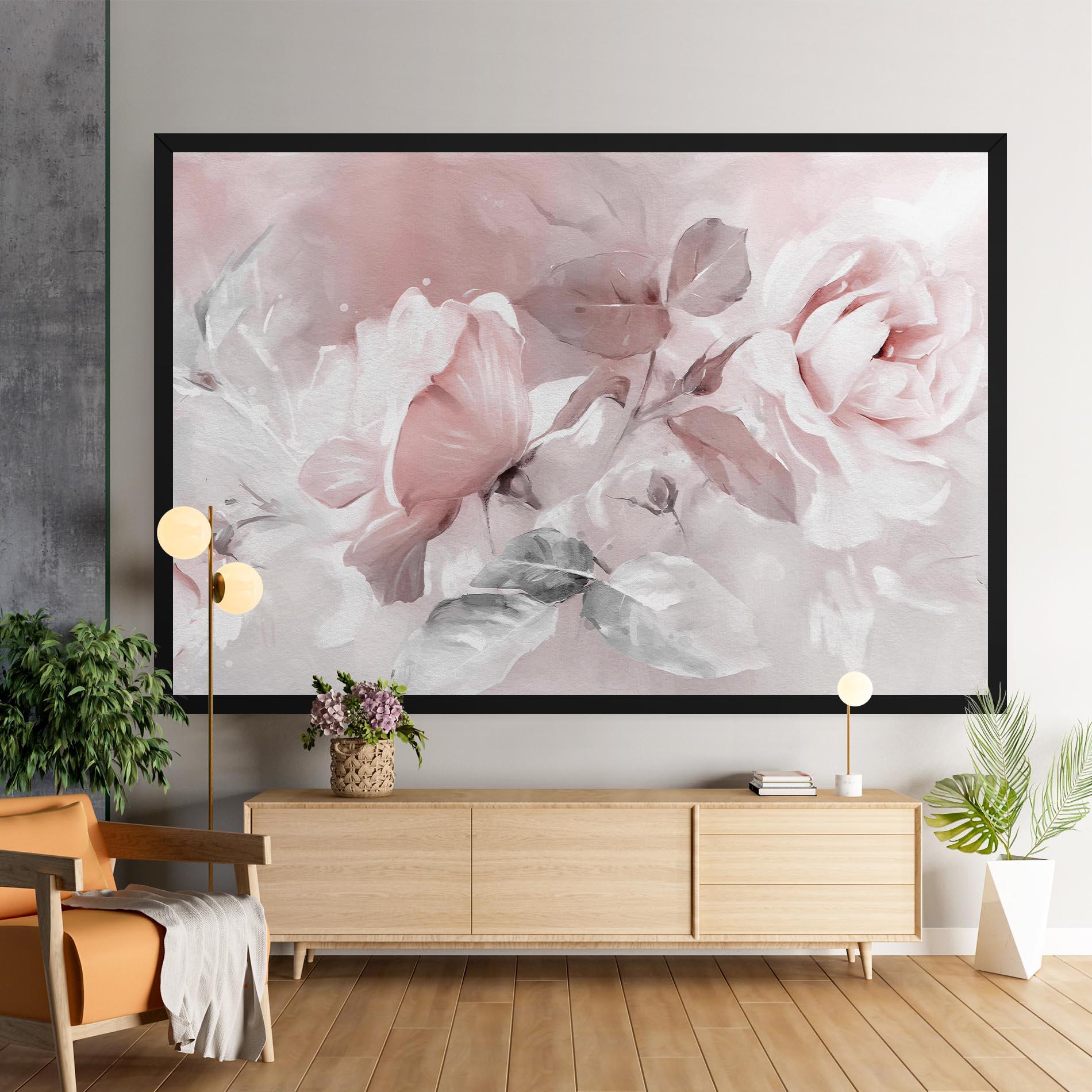 Leinwandbild Abstract Pink Flowers mockup 9