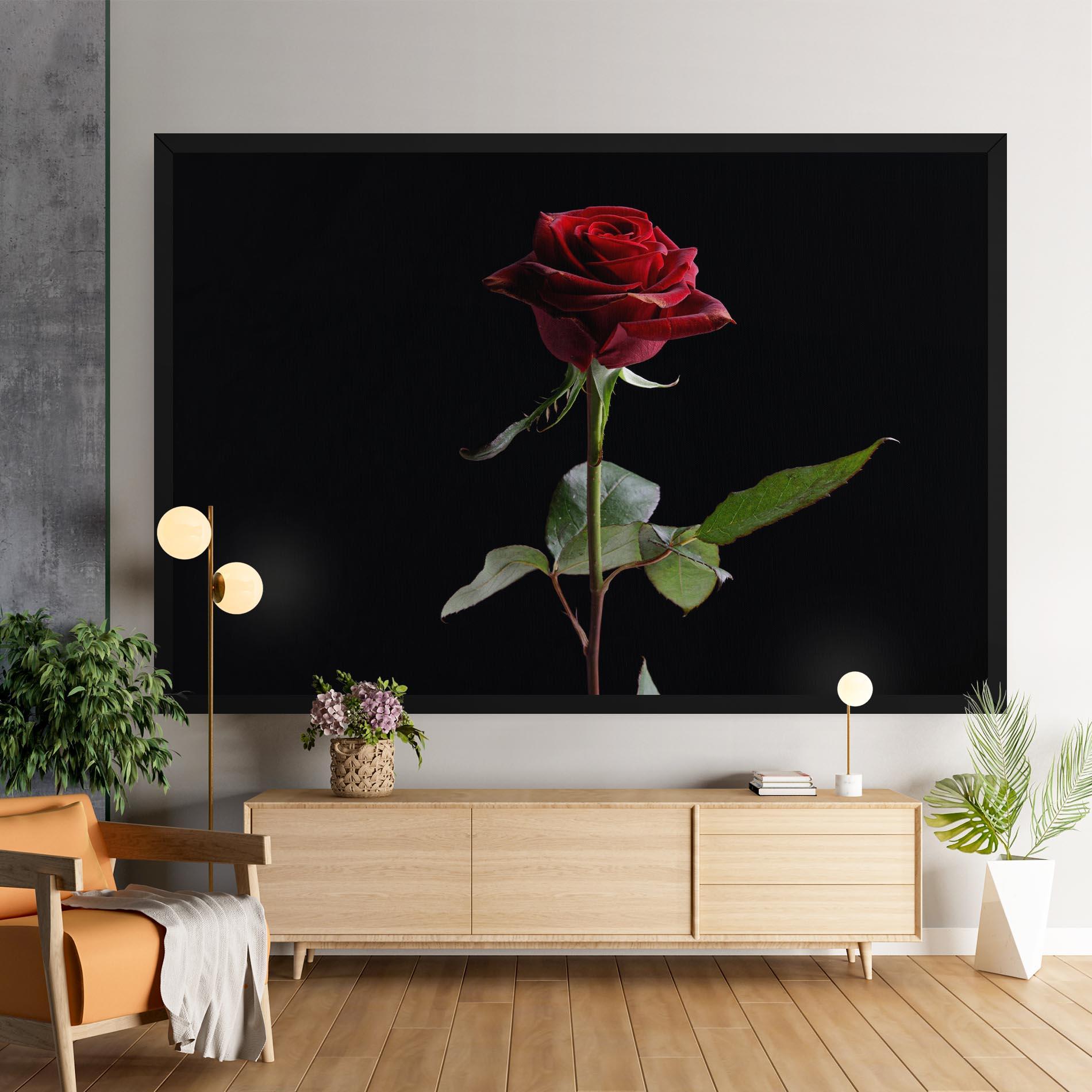 Leinwandbild Beautiful Red Rose mockup 9