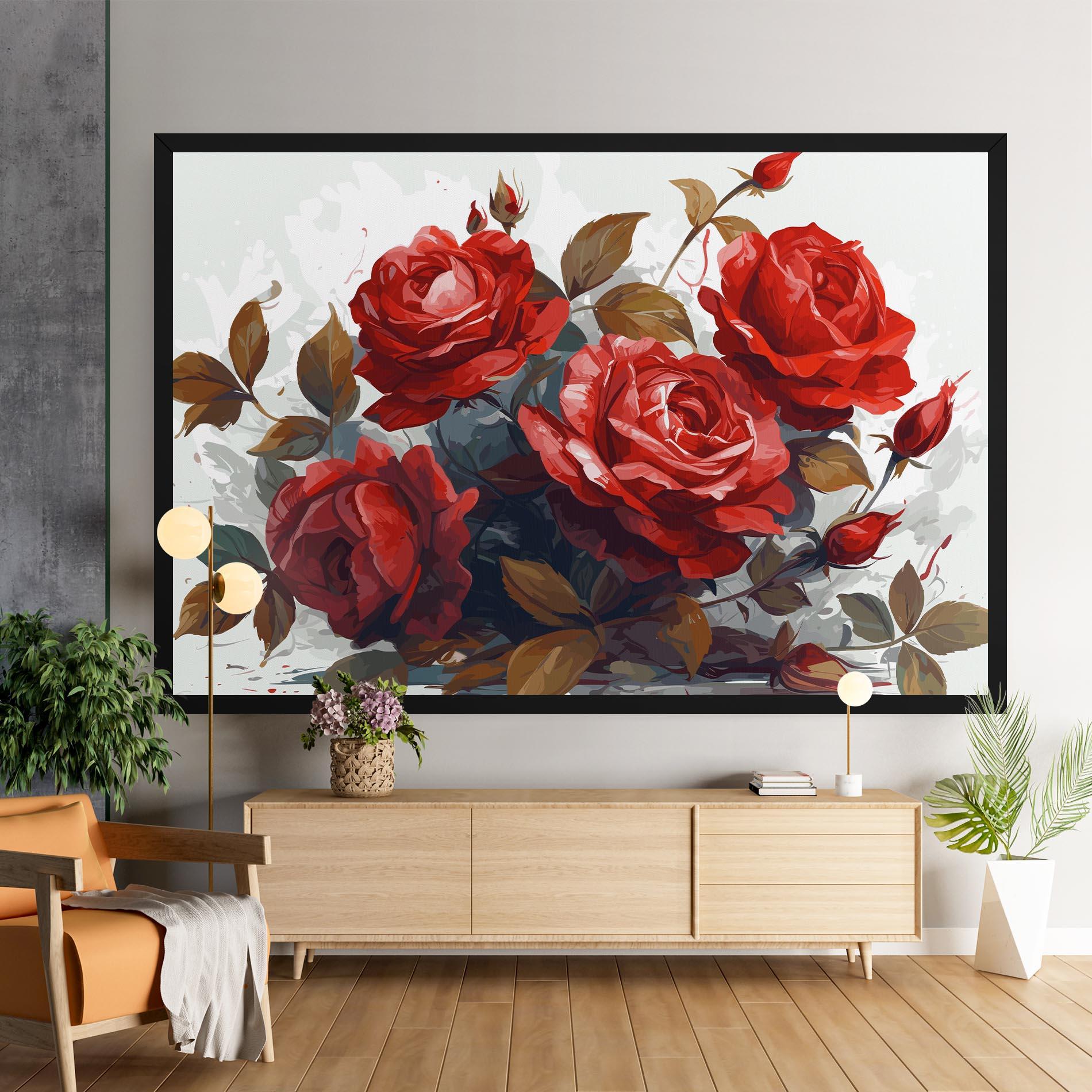 Leinwandbild Beautiful Red Roses mockup 9