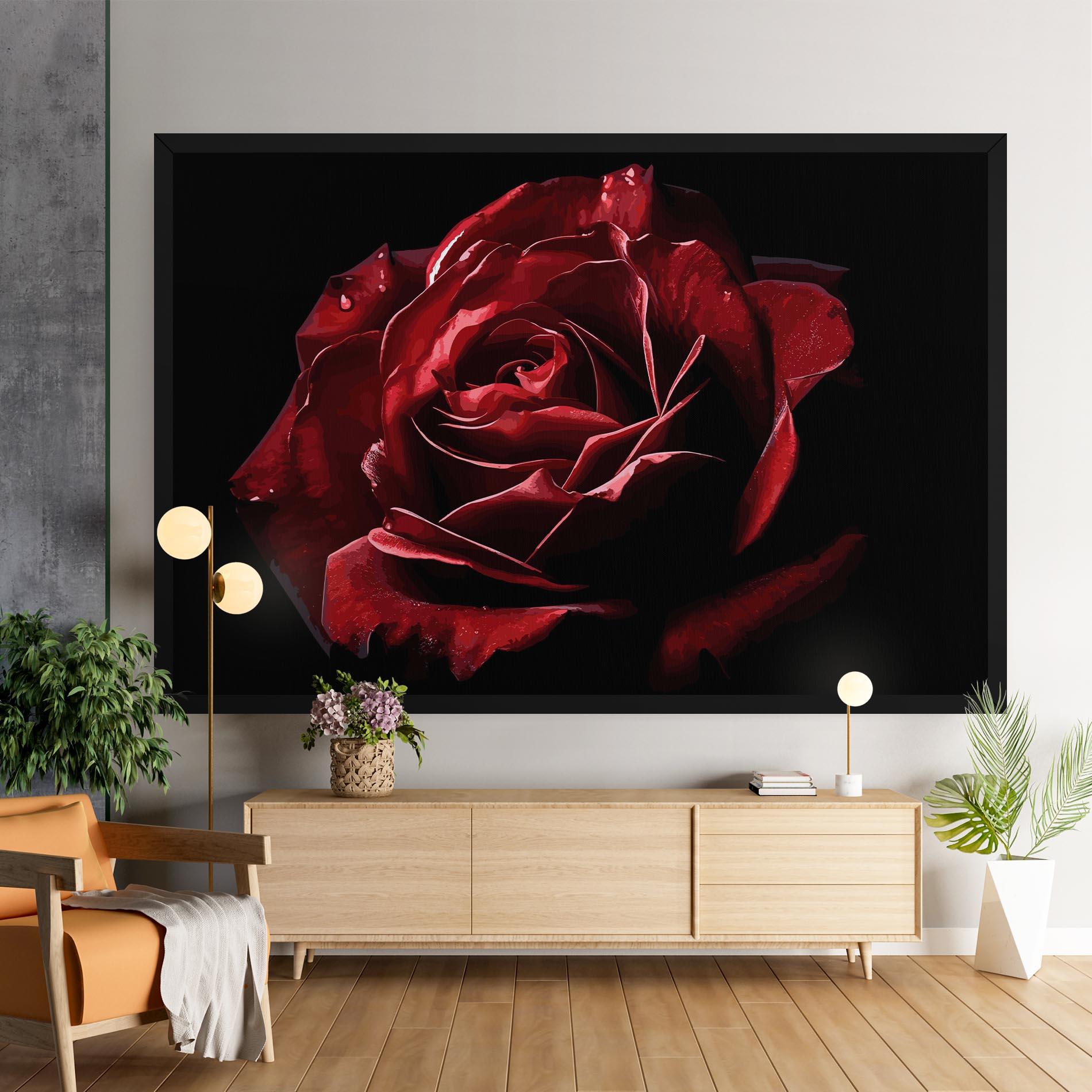 Leinwandbild Big Red Rose mockup 9