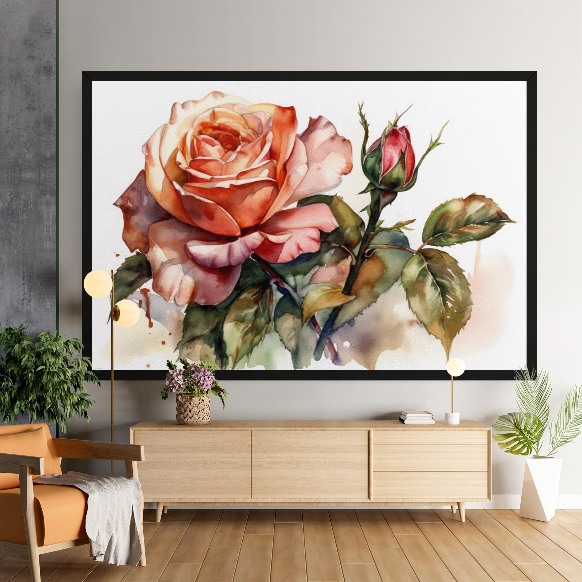 Leinwandbild Big Rose Painted mockup 9
