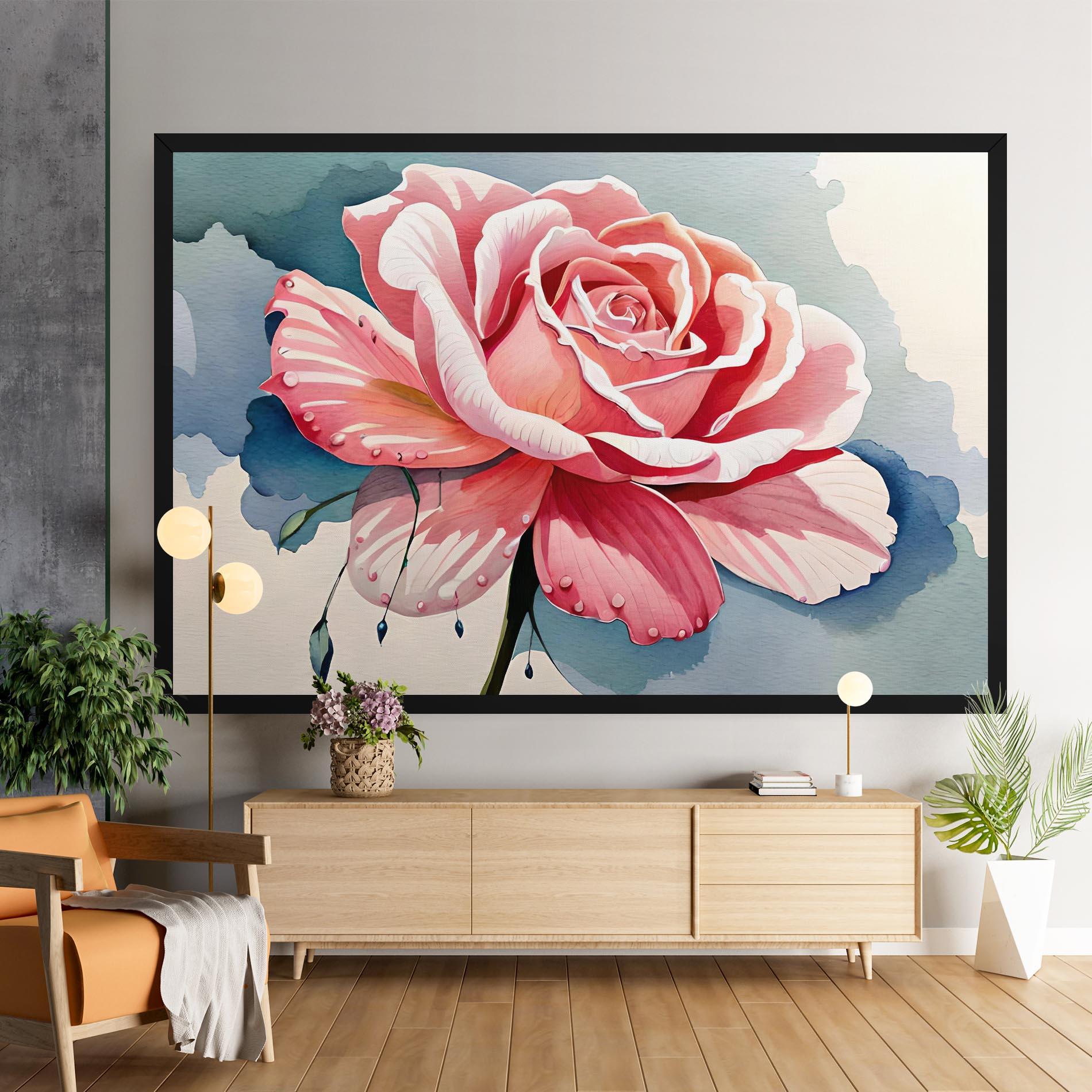 Leinwandbild Bih Pink Rose mockup 9