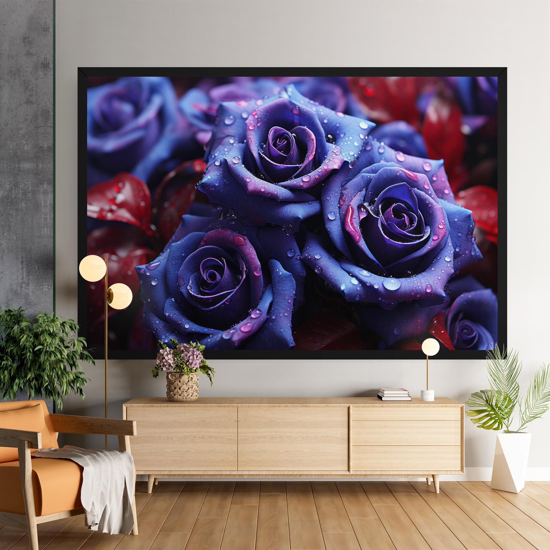 Leinwandbild Blue Purple Rose mockup 9