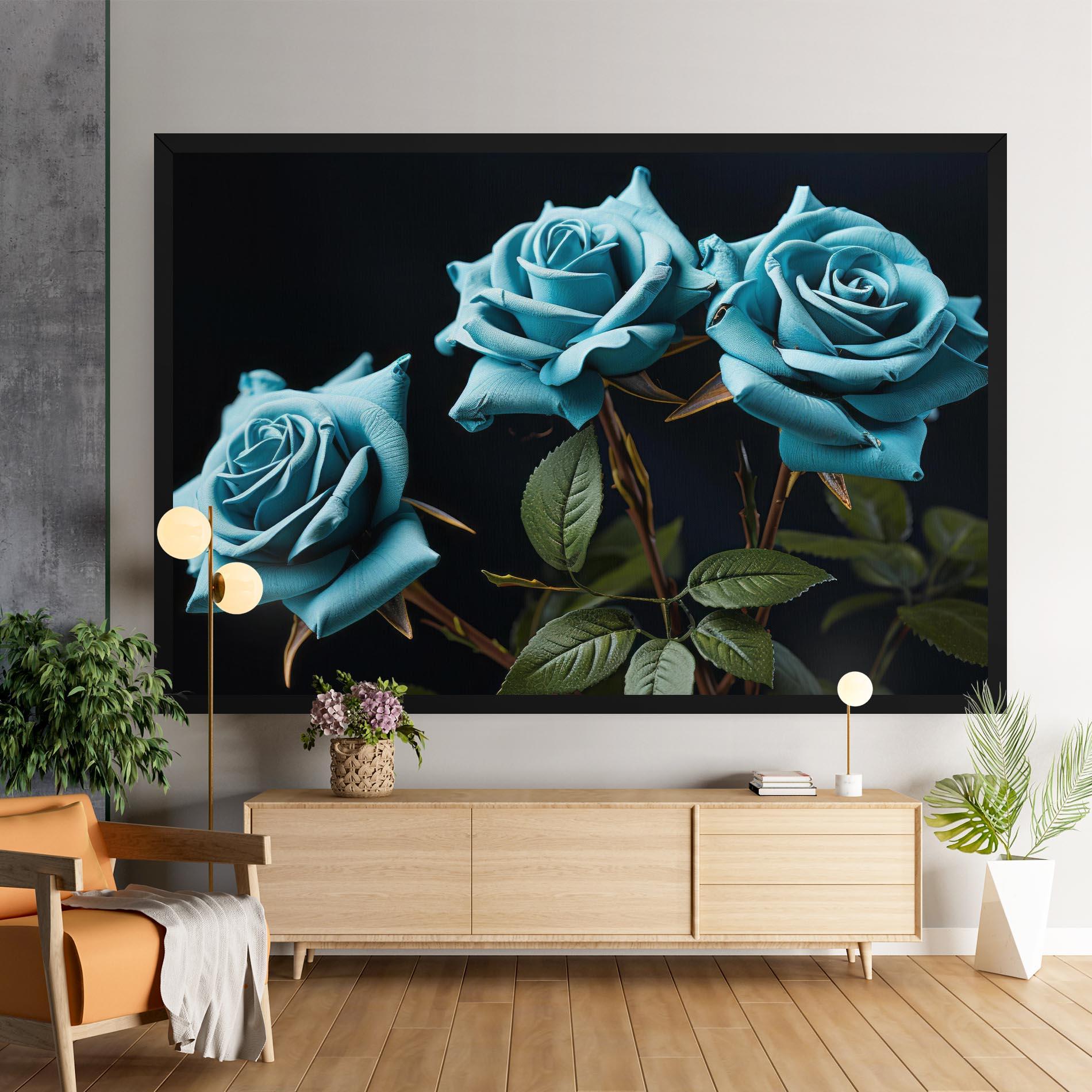 Leinwandbild Blue Roses mockup 9