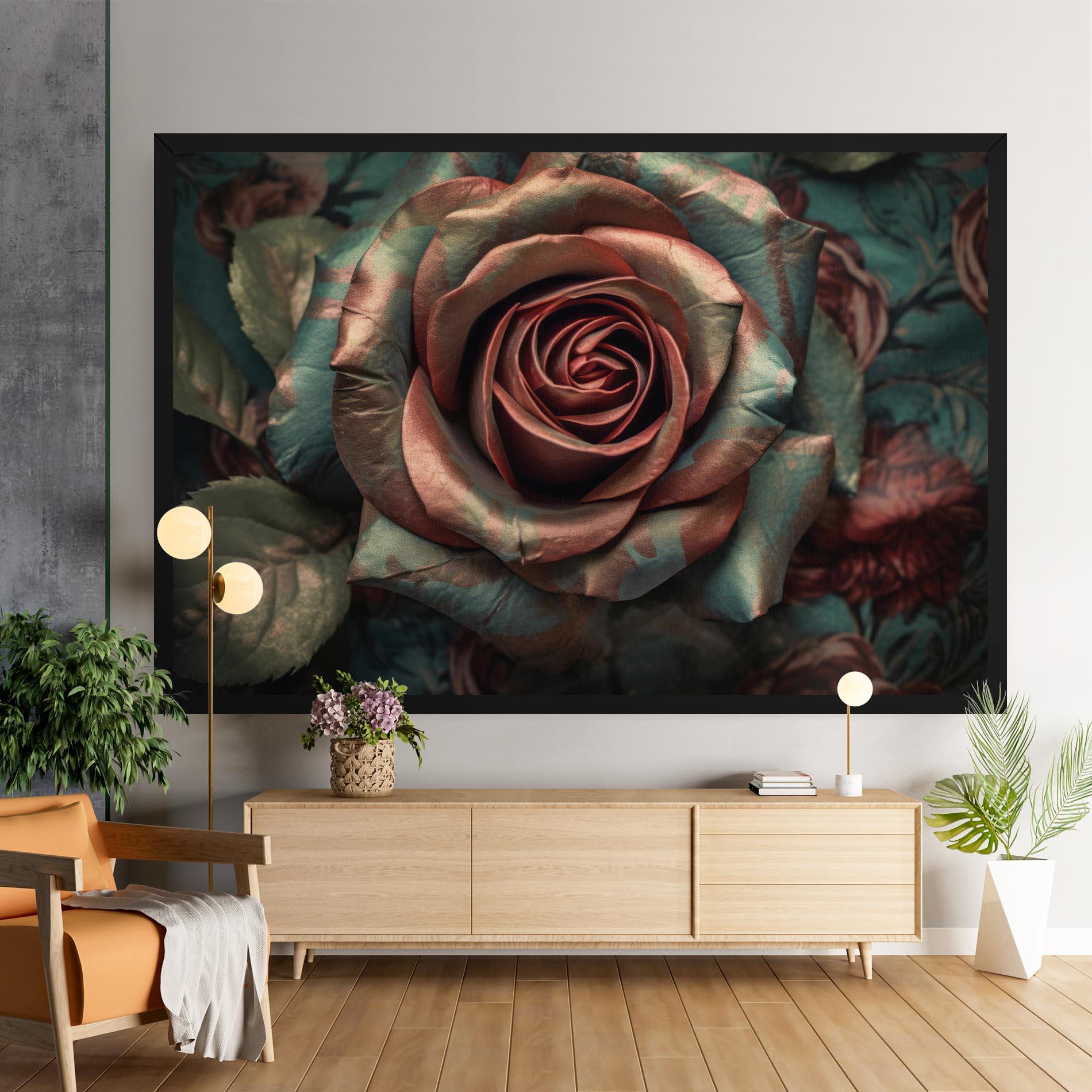 Leinwandbild Exotic Blue Rose mockup 9