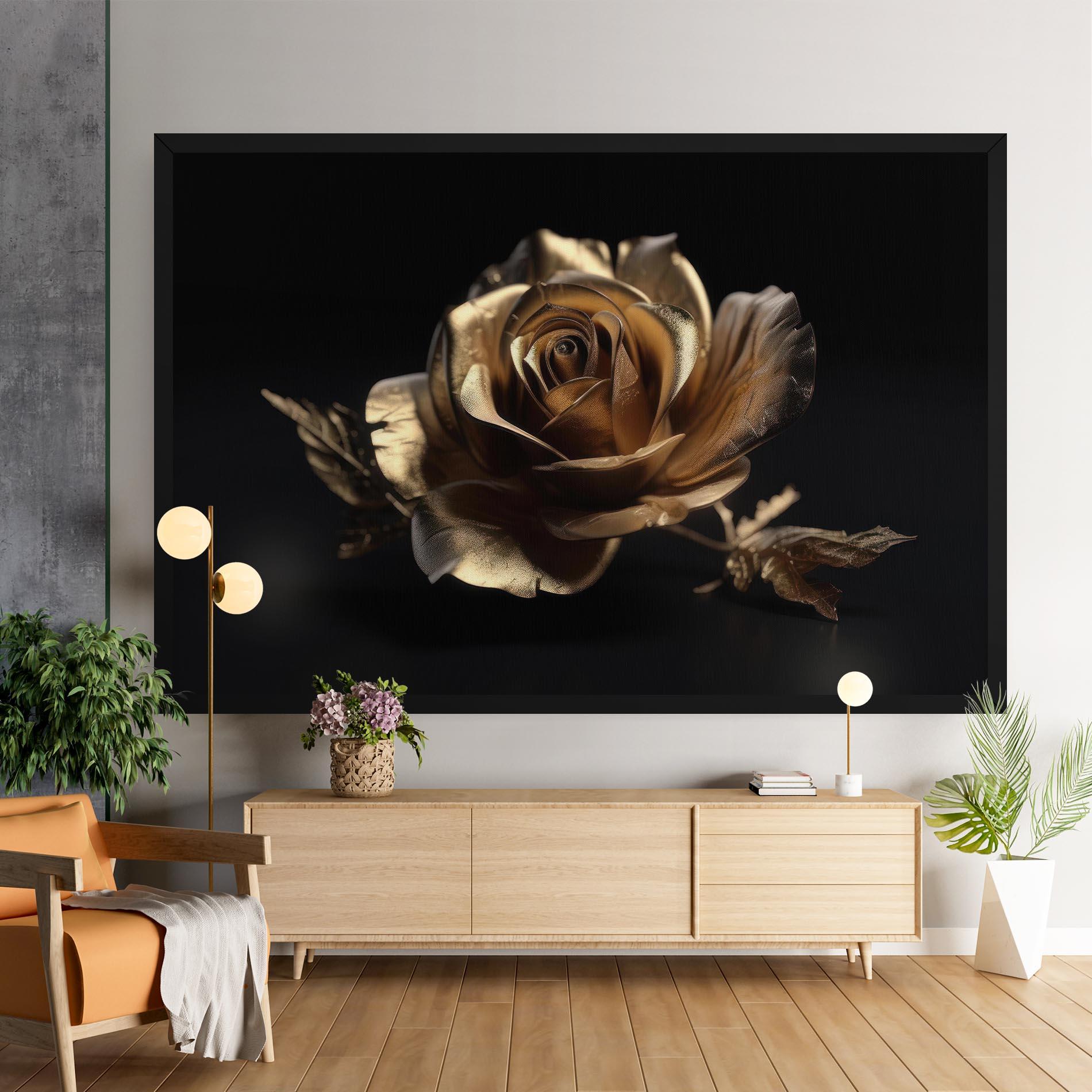 Leinwandbild Gold Rose mockup 9