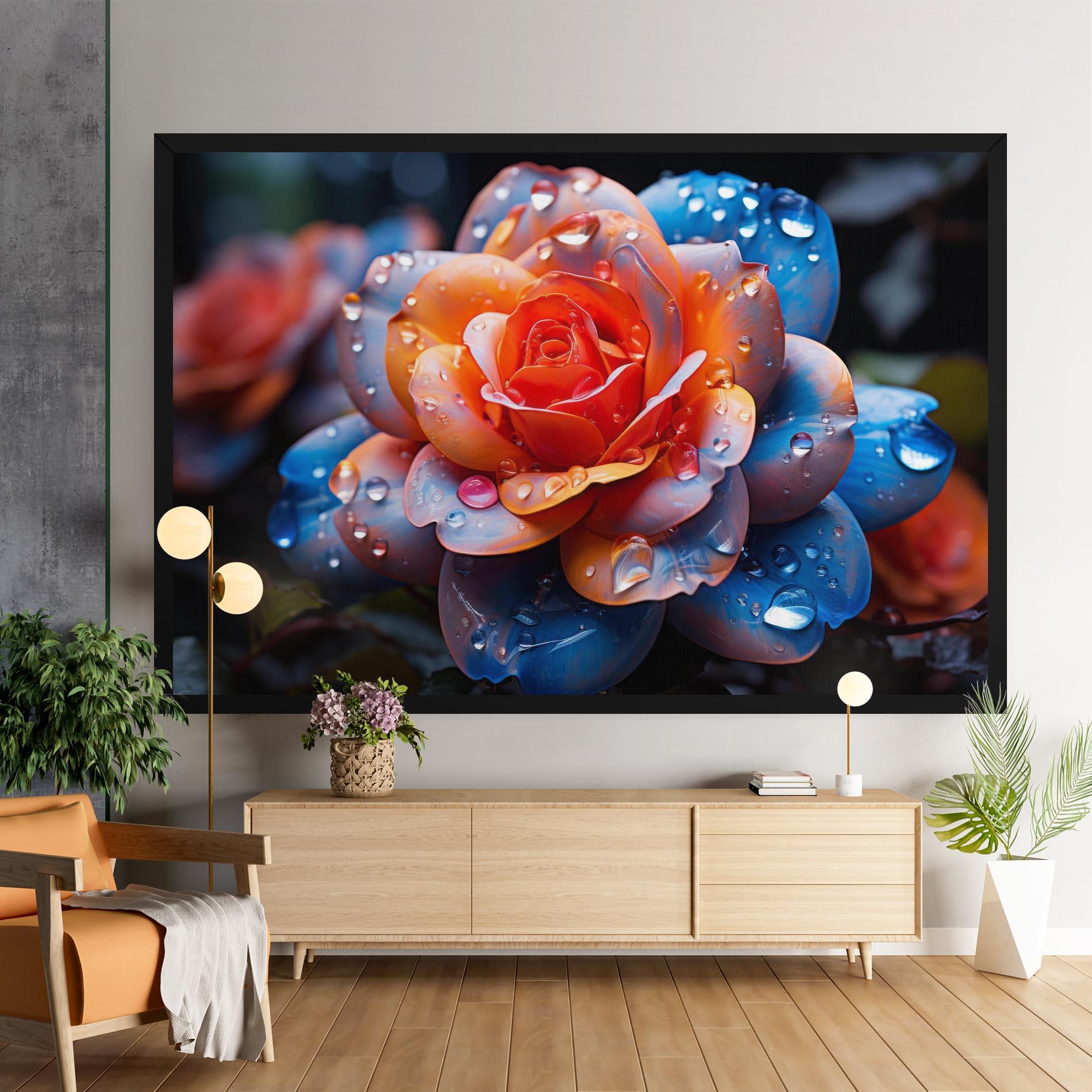 Leinwandbild Orange Blue Rose mockup 9