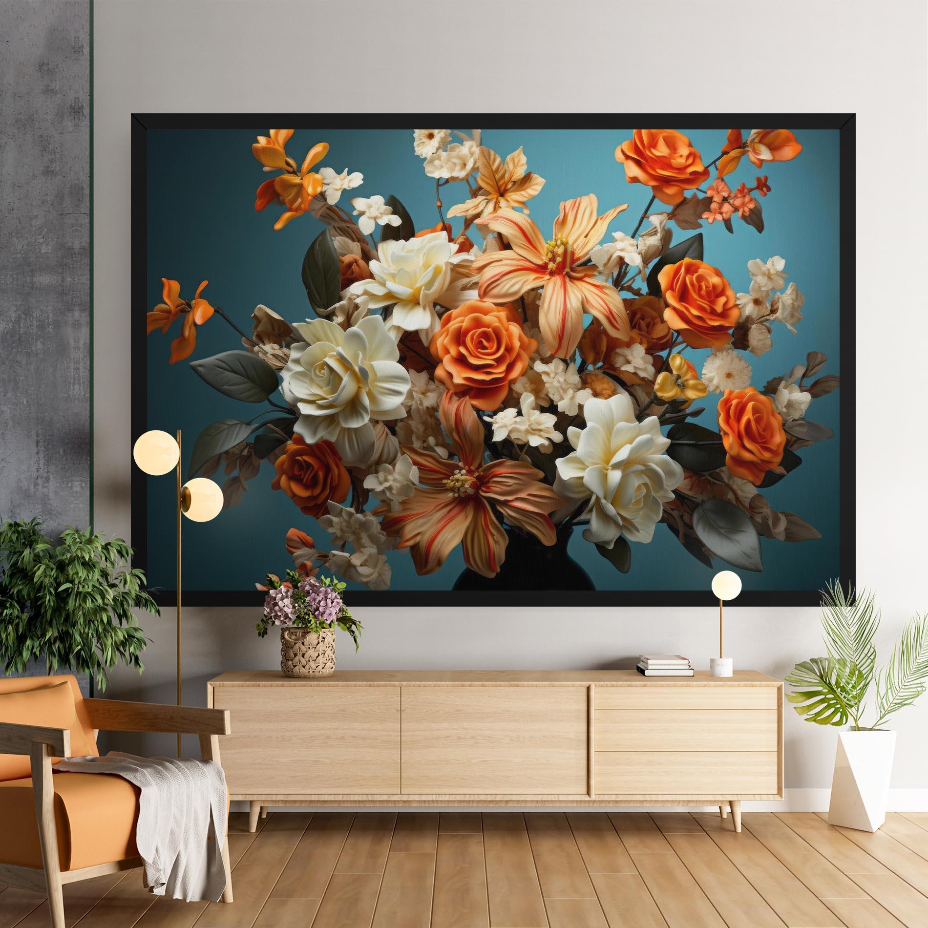 Leinwandbild Orange Cream Rose mockup 9