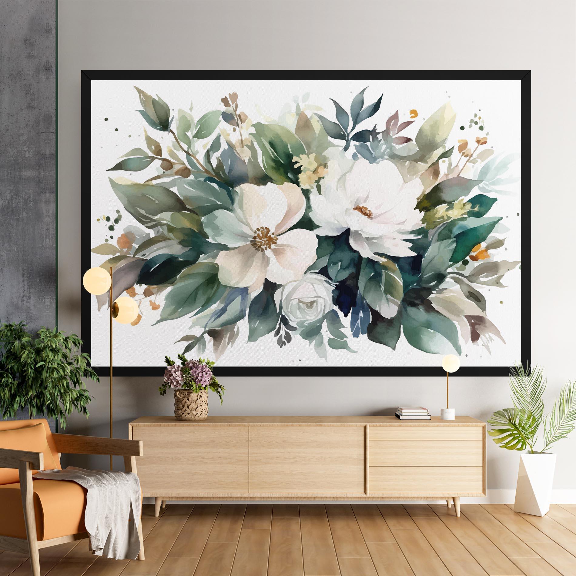 Leinwandbild White Rose Paint mockup 9