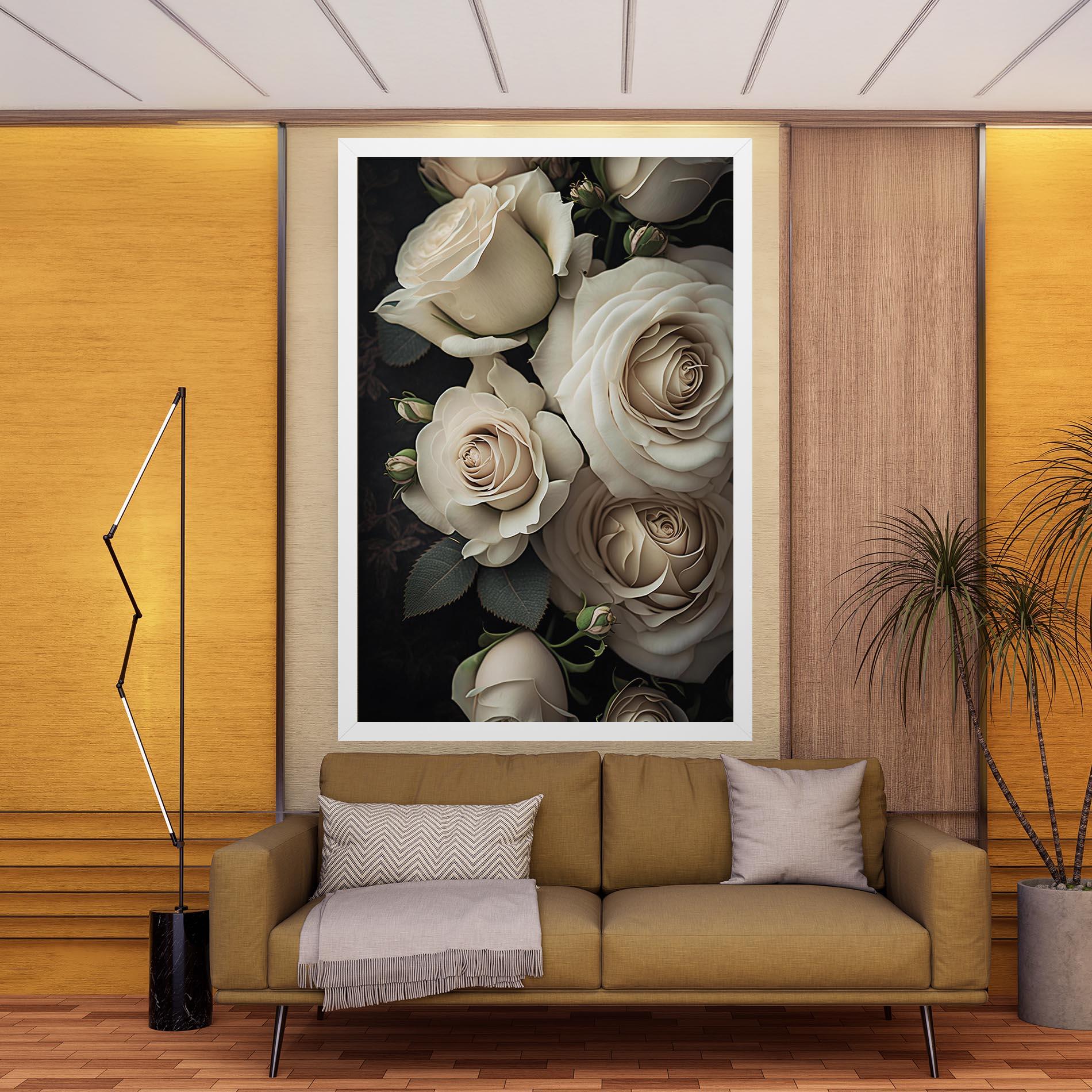 Leinwandbild Cream Roses Close Up mockup 9