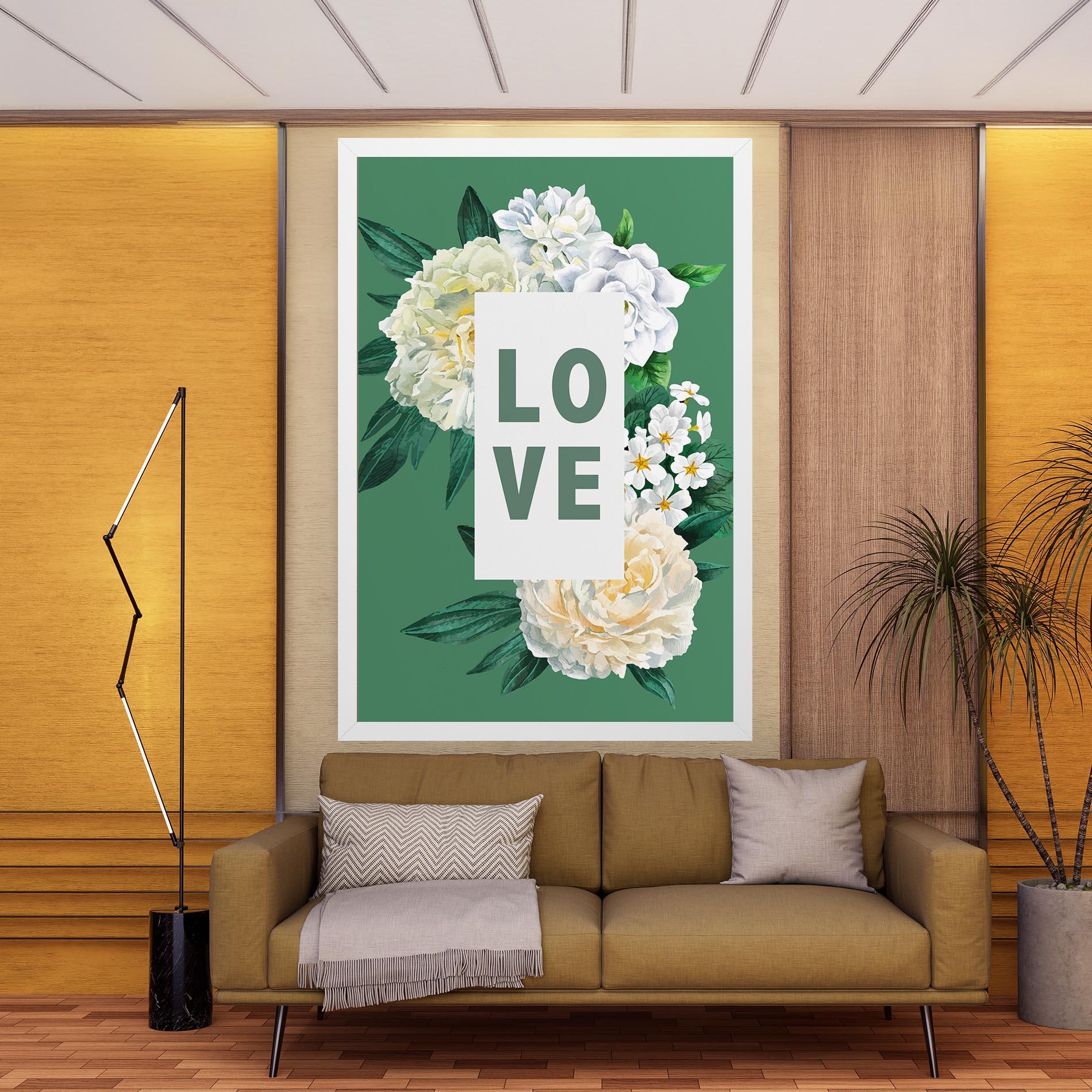Leinwandbild Love Green Rose mockup 9