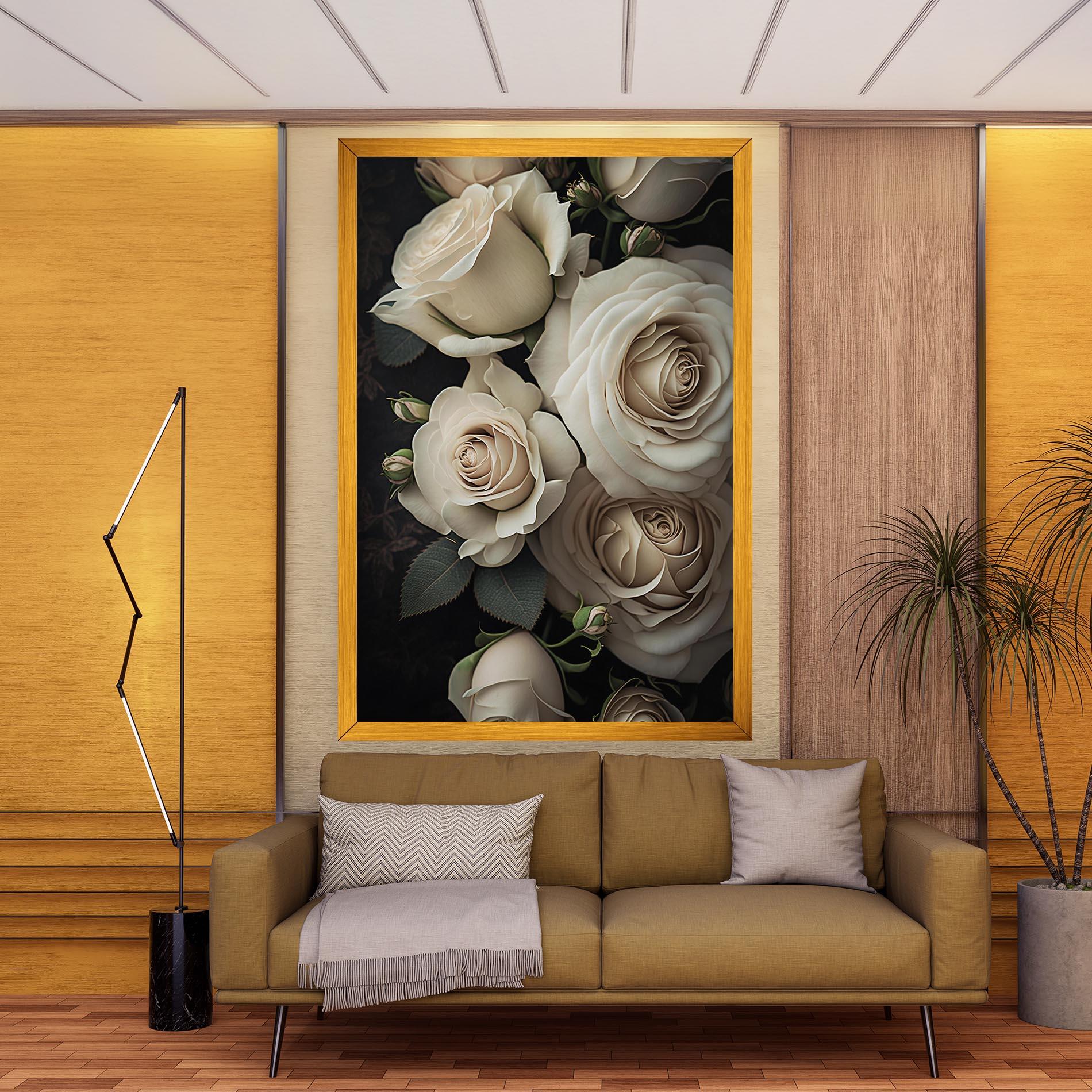 Leinwandbild Cream Roses Close Up mockup 9