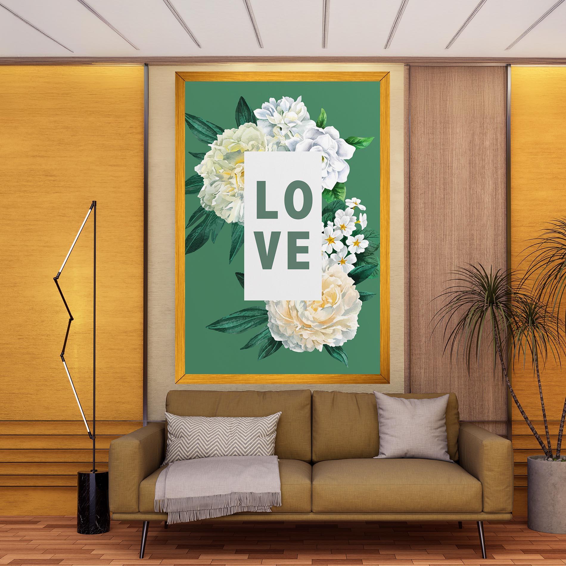 Leinwandbild Love Green Rose mockup 9