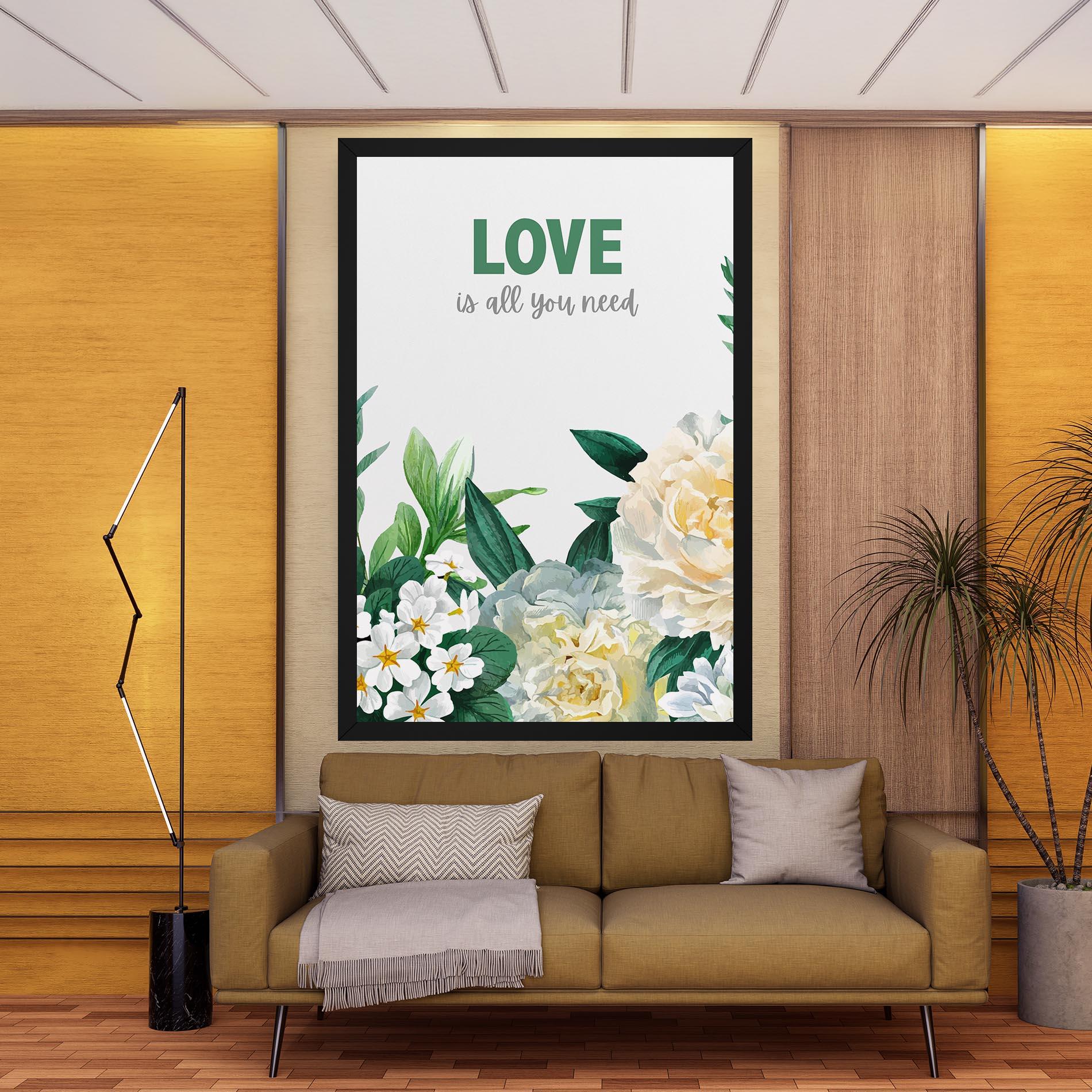 Leinwandbild Green Rose Love mockup 9
