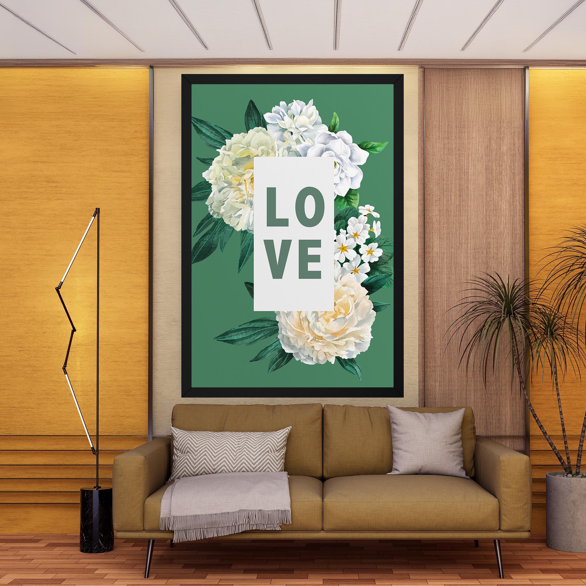 Leinwandbild Love Green Rose mockup 9