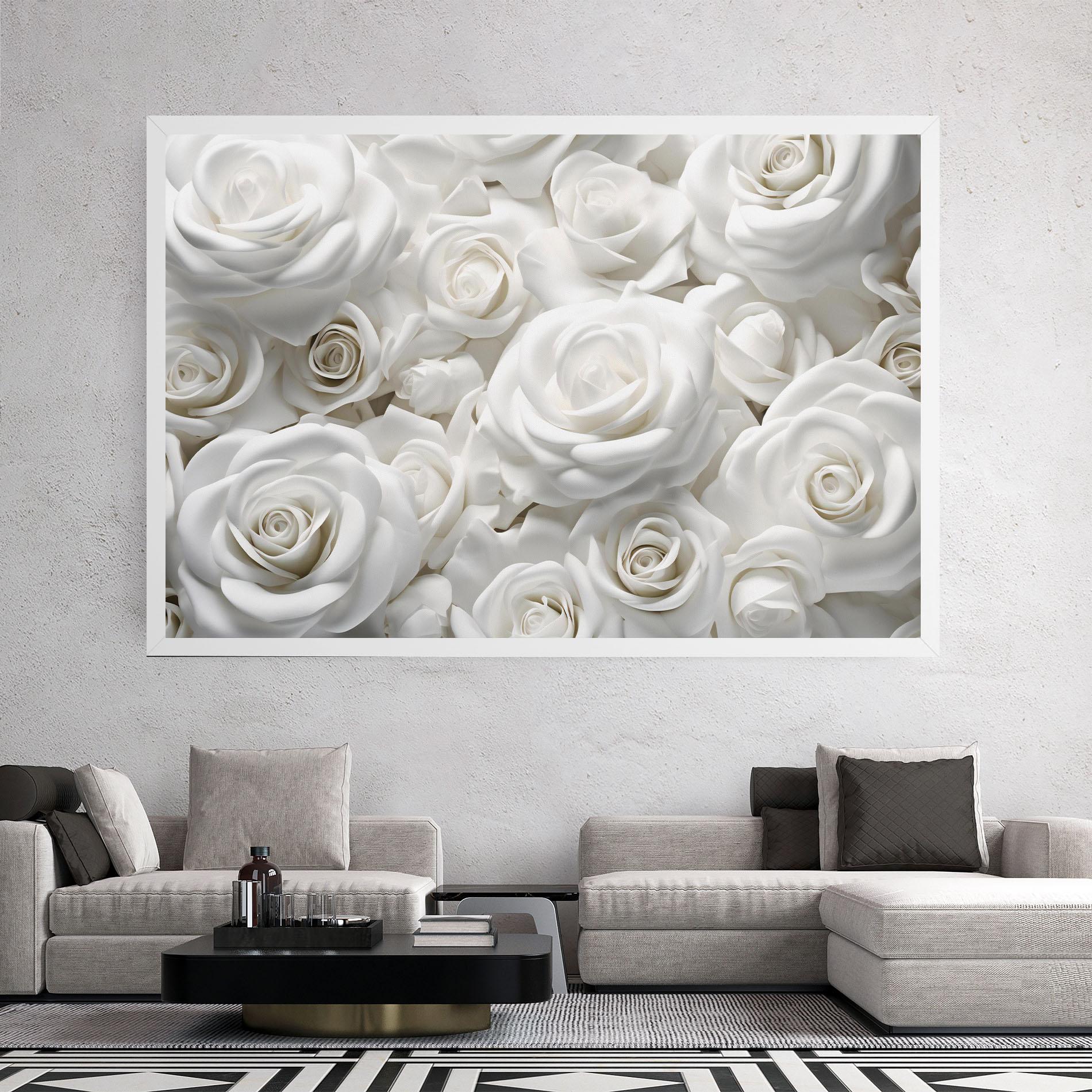 Leinwandbild 3d White Roses mockup 2